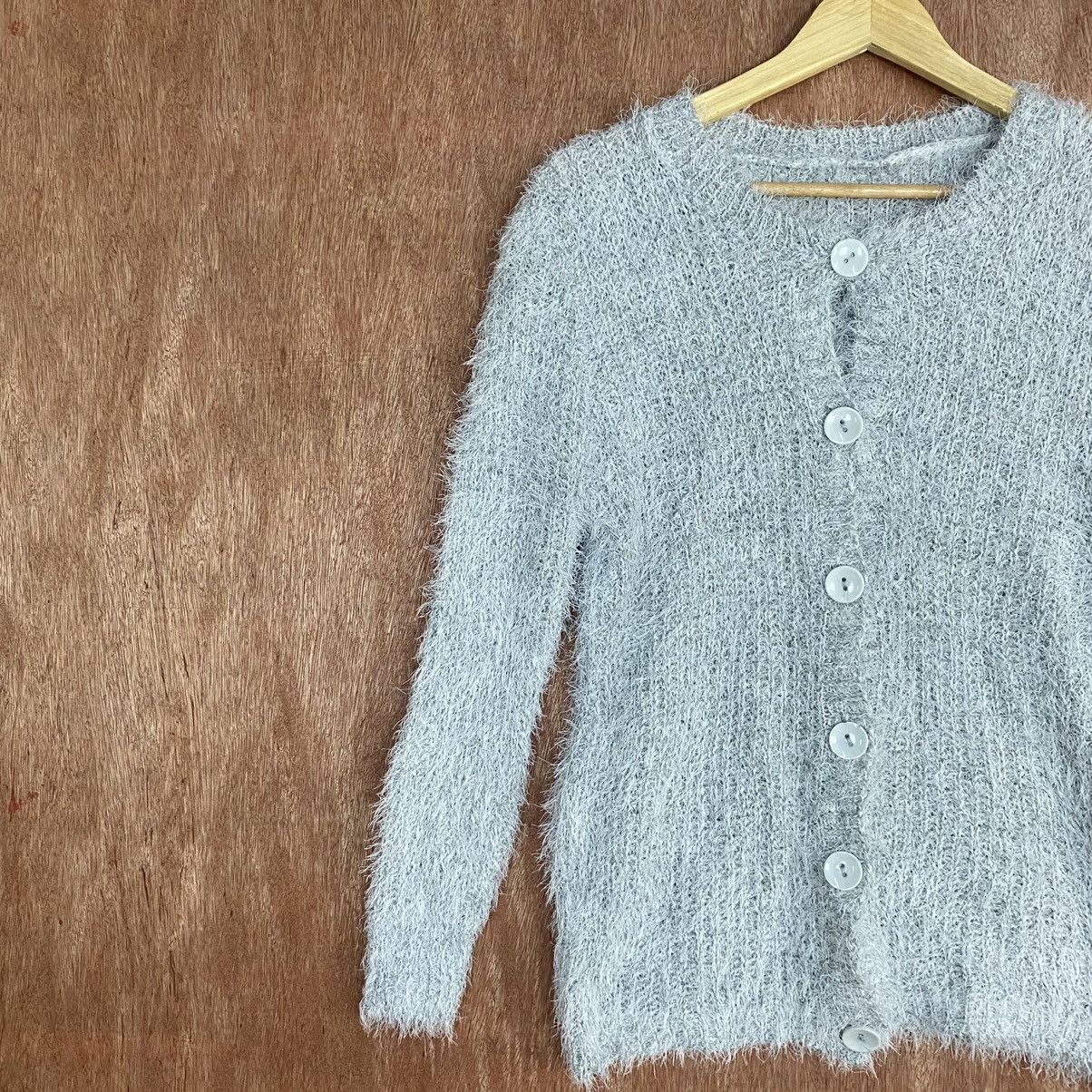 Japanese Brand First White Cardigan Mohair Shag Shaggy Knitwear Size US S / EU 44-46 / 1 - 7 Thumbnail