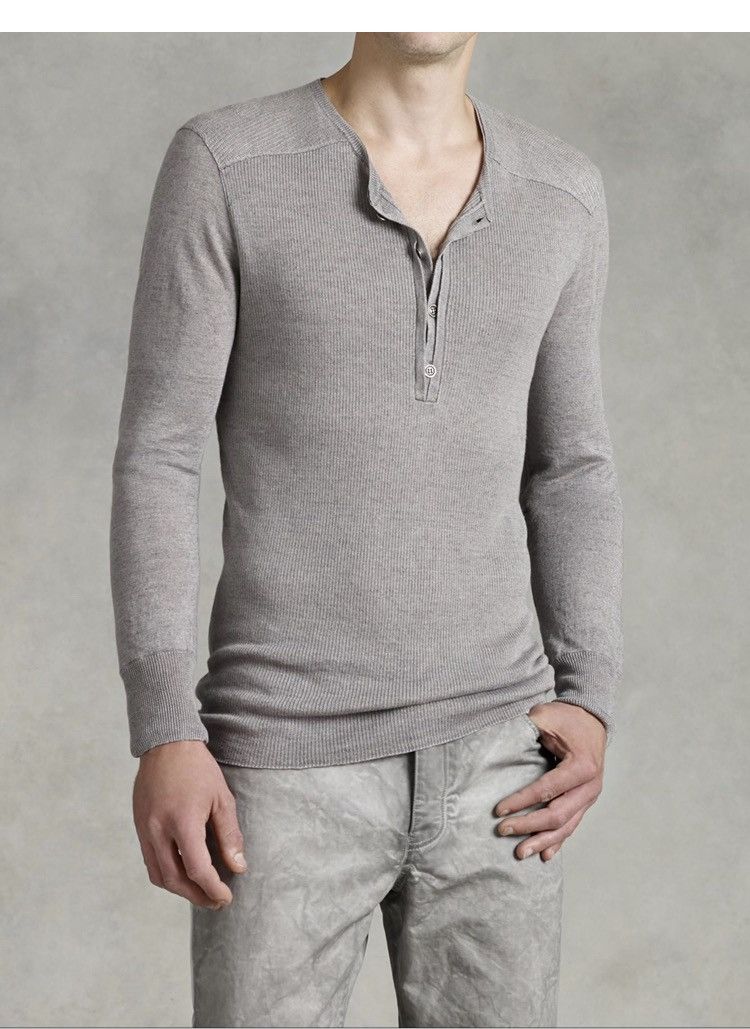 John Varvatos Linen Henley. Medium. Size US M / EU 48-50 / 2 - 4 Thumbnail