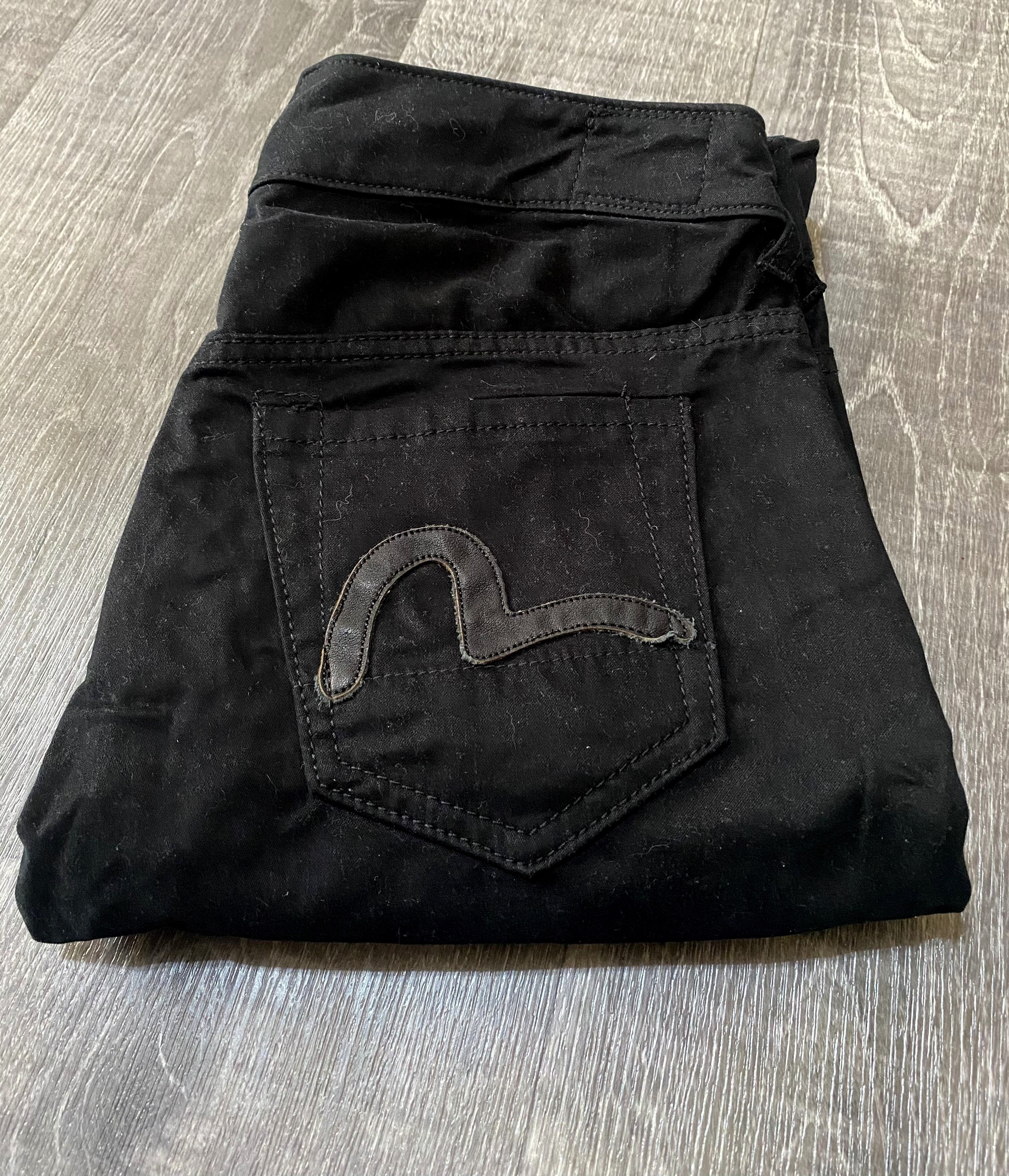 Evisu Unisex Evisu Black Jeans Leather Patchwork Logo Denim Size US 28 / EU 44 - 5 Thumbnail