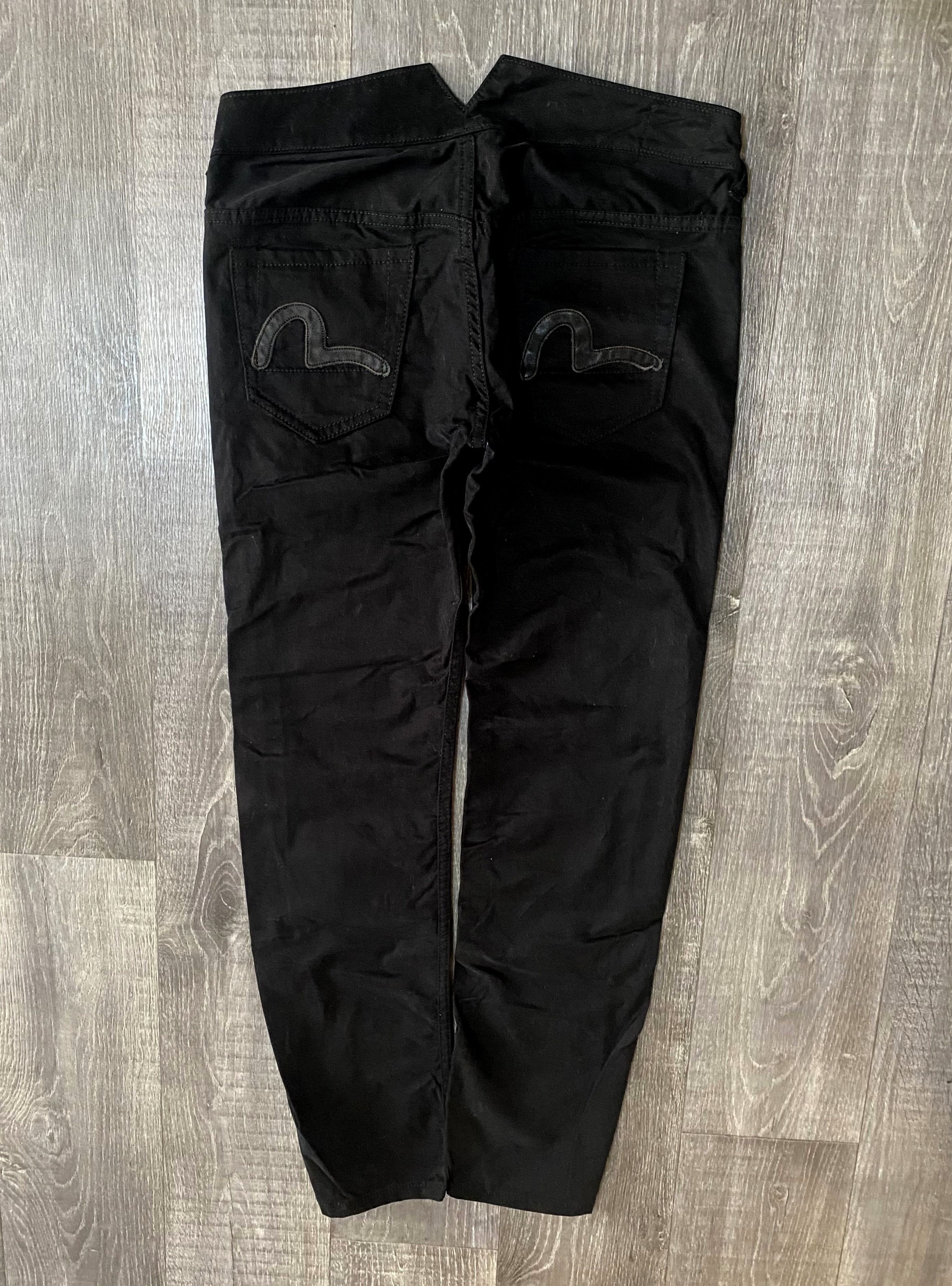 Evisu Unisex Evisu Black Jeans Leather Patchwork Logo Denim Size US 28 / EU 44 - 2 Thumbnail