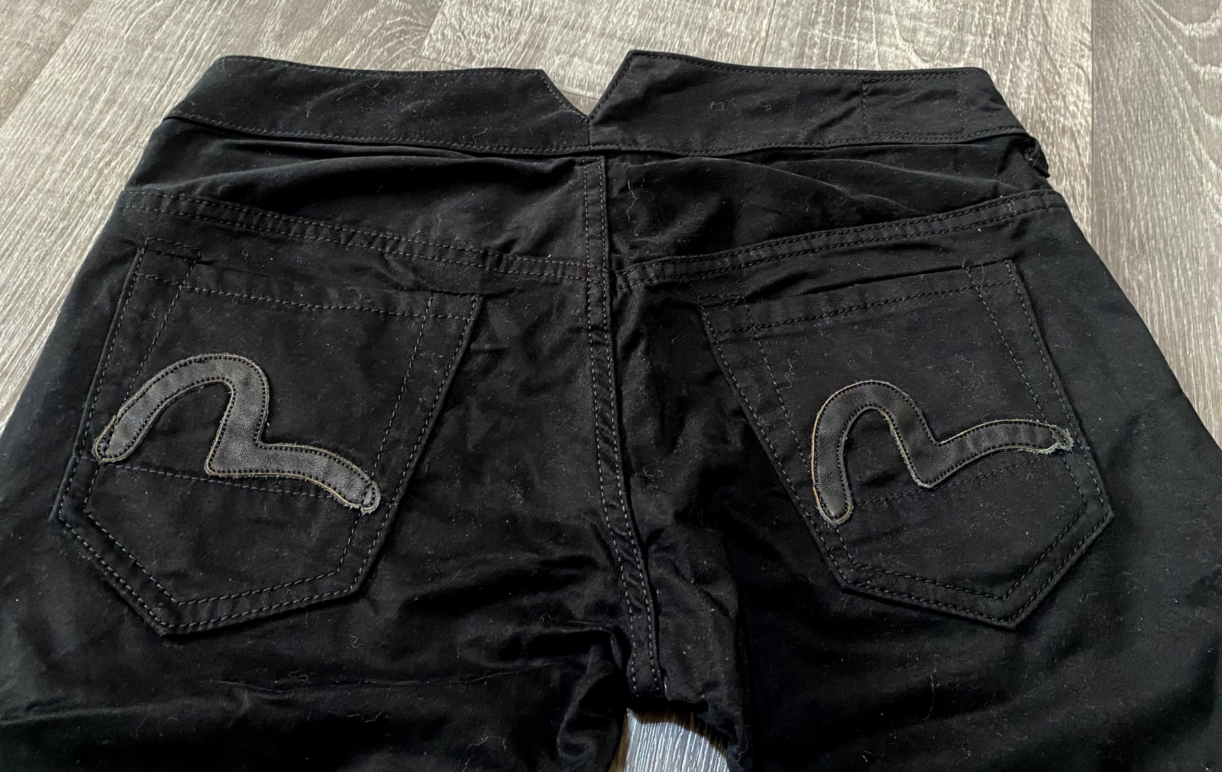 Evisu Unisex Evisu Black Jeans Leather Patchwork Logo Denim Size US 28 / EU 44 - 4 Thumbnail