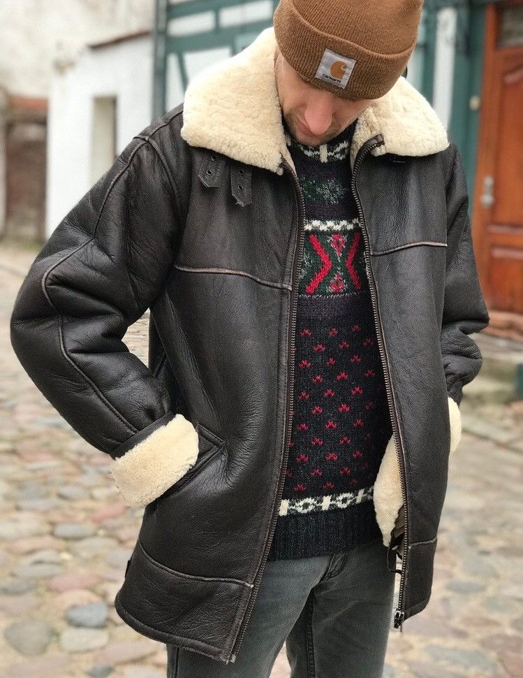 Other US ARMY AIR FORCES B-3 SHEARLING SHEEPSKIN MILITARY JACKET Size US L / EU 52-54 / 3 - 1 Thumbnail