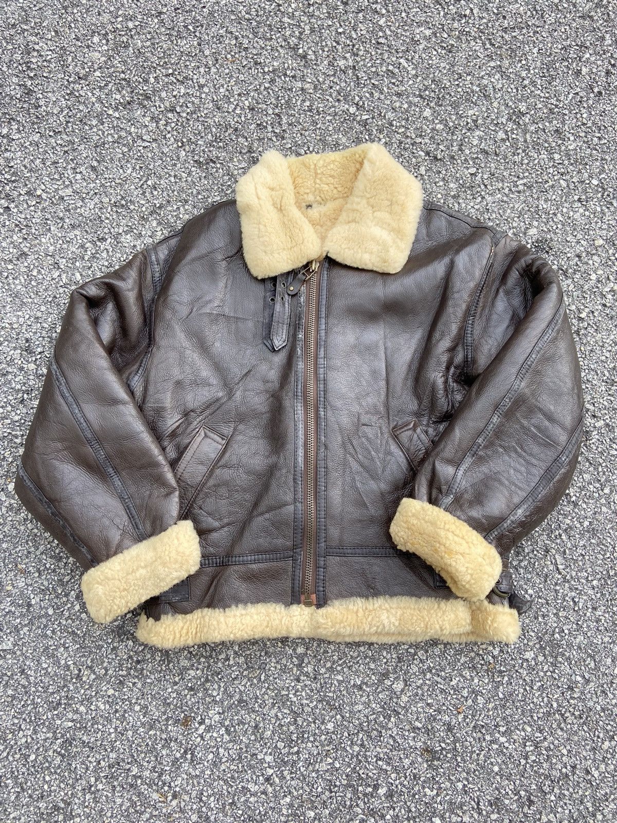 Other US ARMY AIR FORCES B-3 SHEARLING SHEEPSKIN MILITARY JACKET Size US L / EU 52-54 / 3 - 6 Thumbnail
