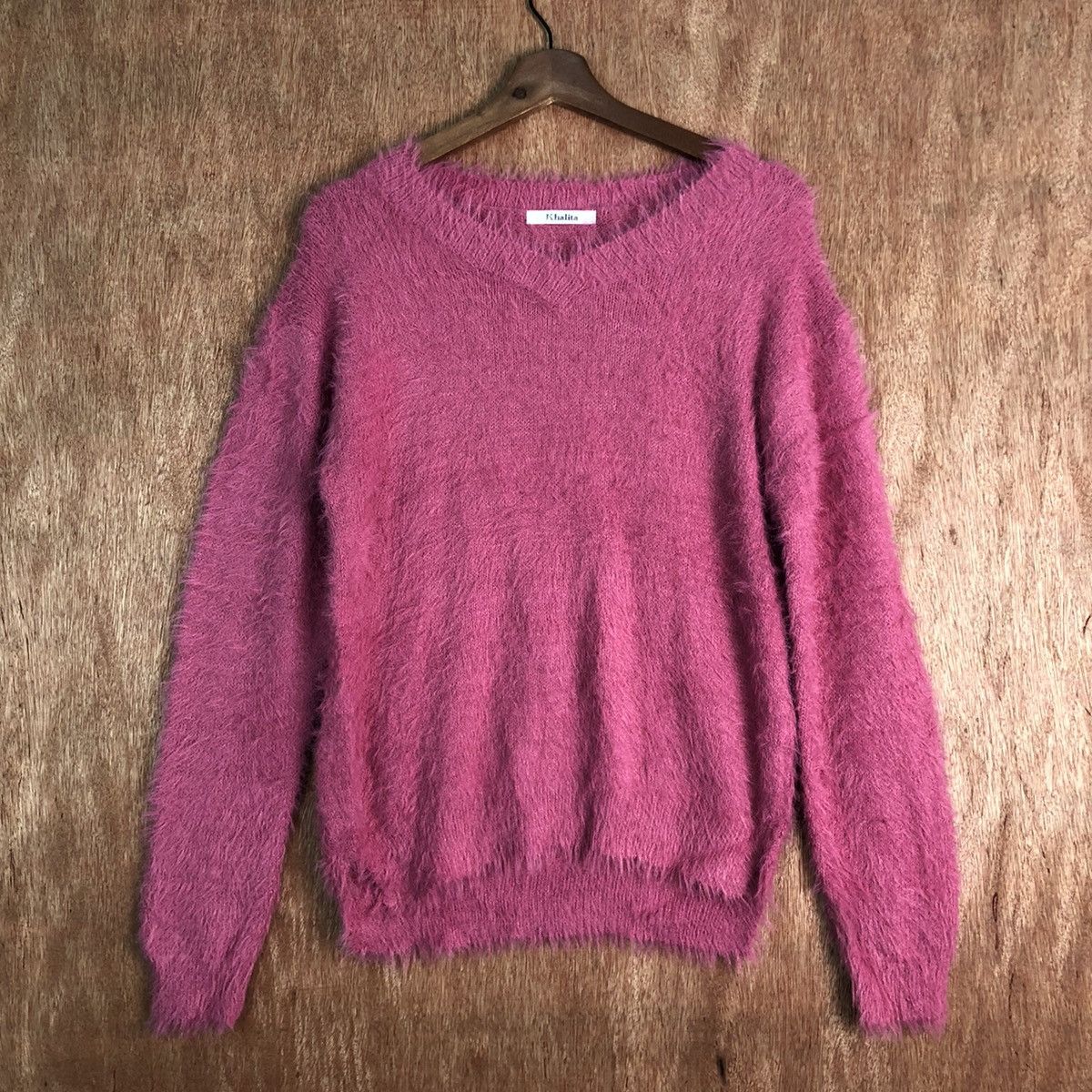 Homespun Knitwear Japanese Pink Mohair Soft Fur Shag Shaggy KNitwear Size US L / EU 52-54 / 3 - 1 Thumbnail
