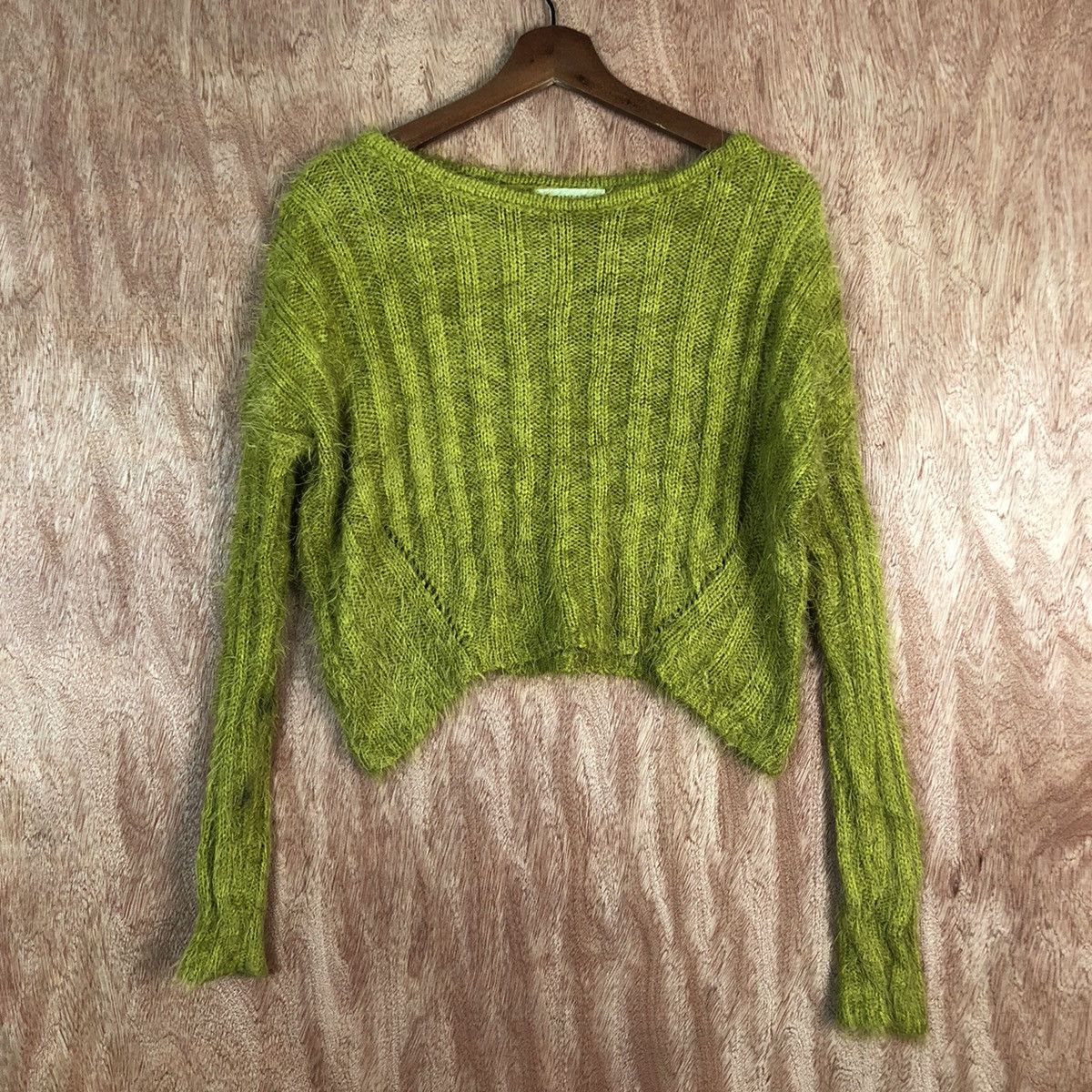 Homespun Knitwear Chille Light Green Mohair Shag Shaggy Knitwear Size US M / EU 48-50 / 2 - 1 Thumbnail