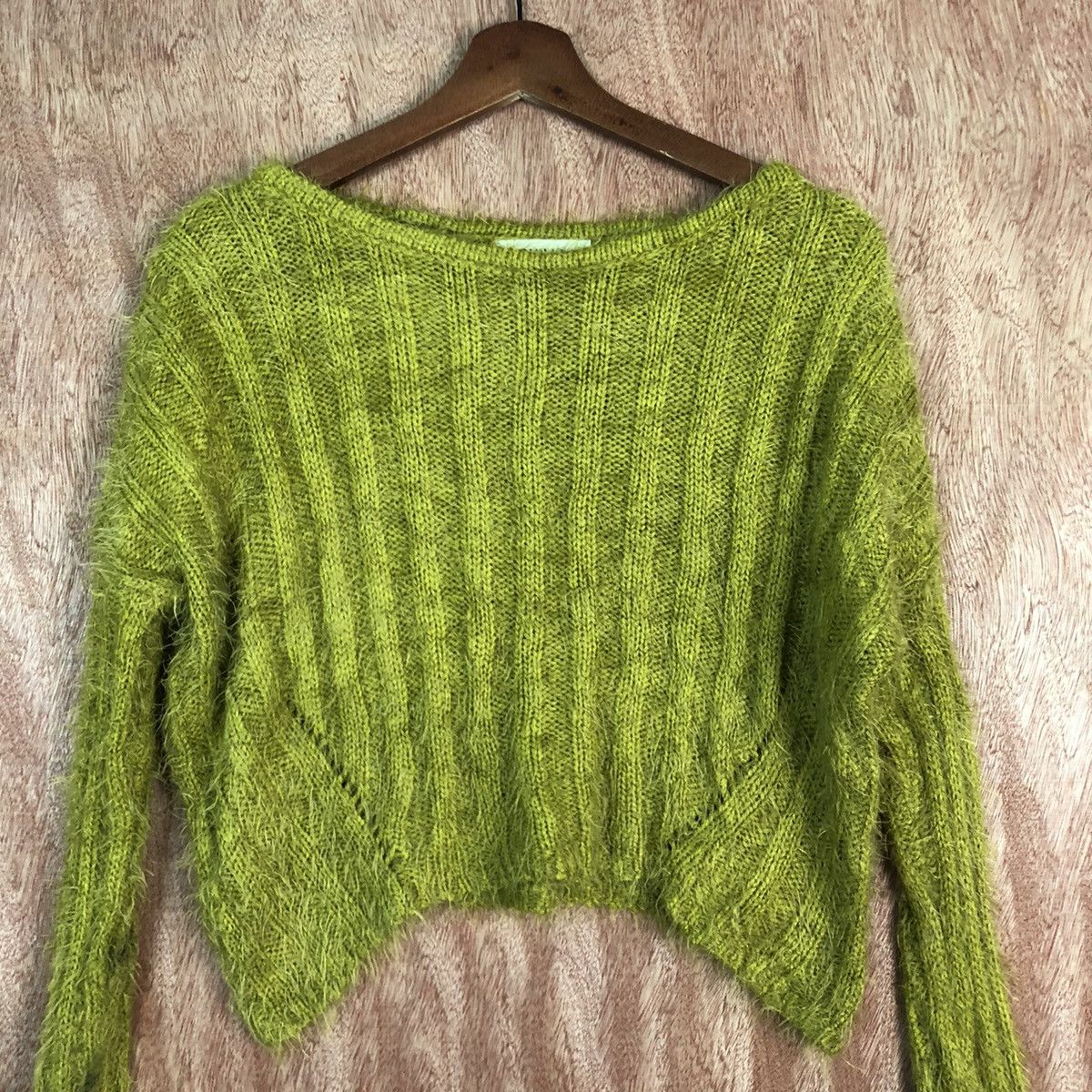 Homespun Knitwear Chille Light Green Mohair Shag Shaggy Knitwear Size US M / EU 48-50 / 2 - 2 Thumbnail