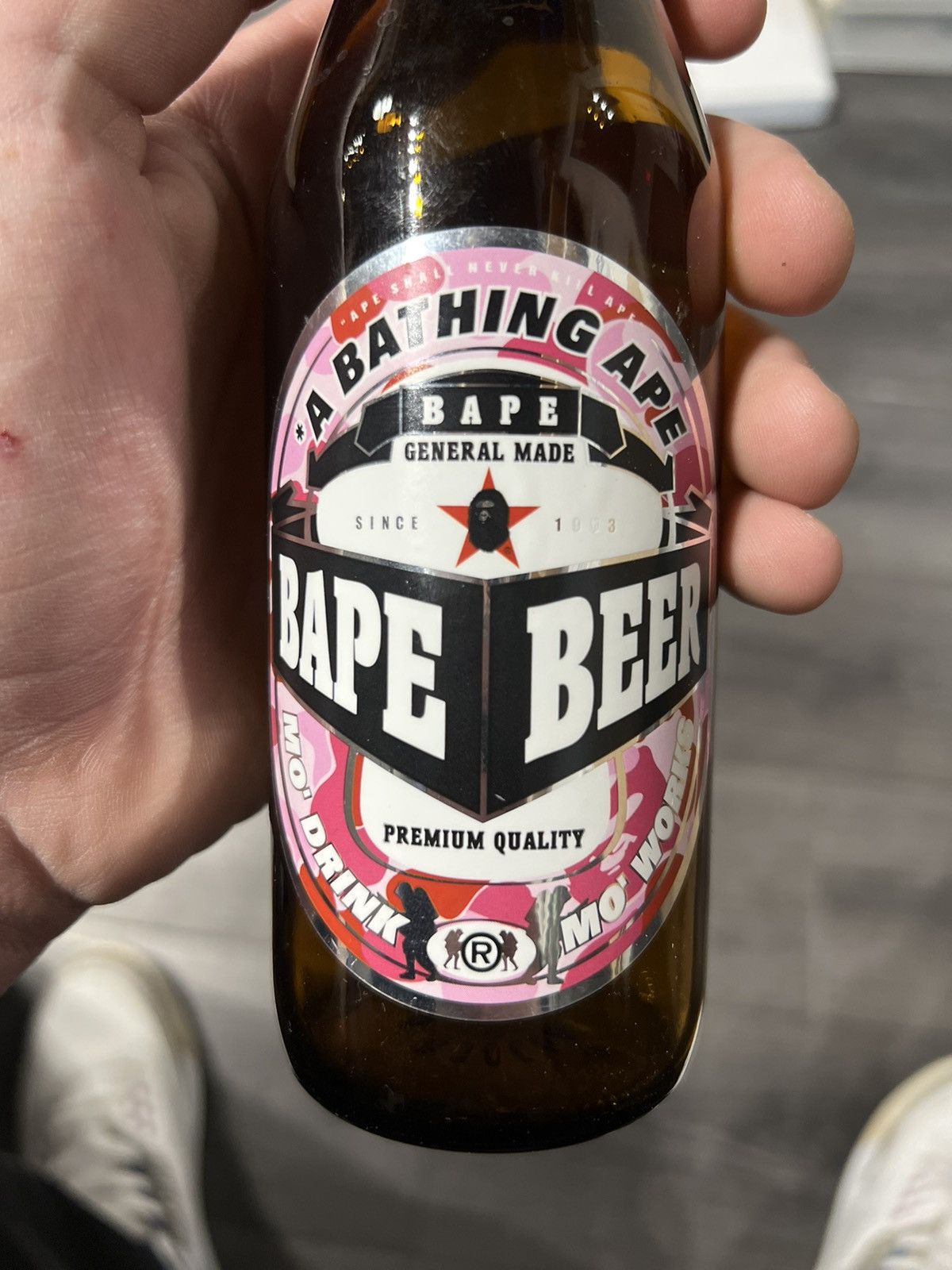 Bape RARE Bape Pink Camo Beer Bottle Empty Size ONE SIZE - 4 Thumbnail