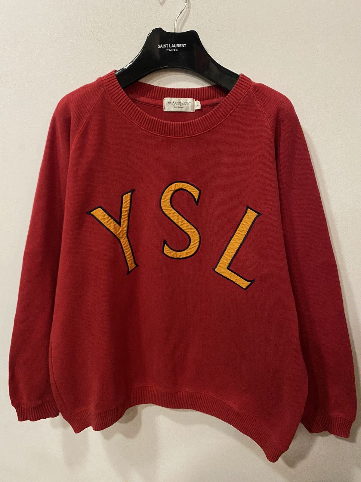 Yves Saint Laurent 🍟 YSL Sweatshirt Big Logo Yves Saint Laurent Vintage Sweater Size US L / EU 52-54 / 3 - 10 Thumbnail