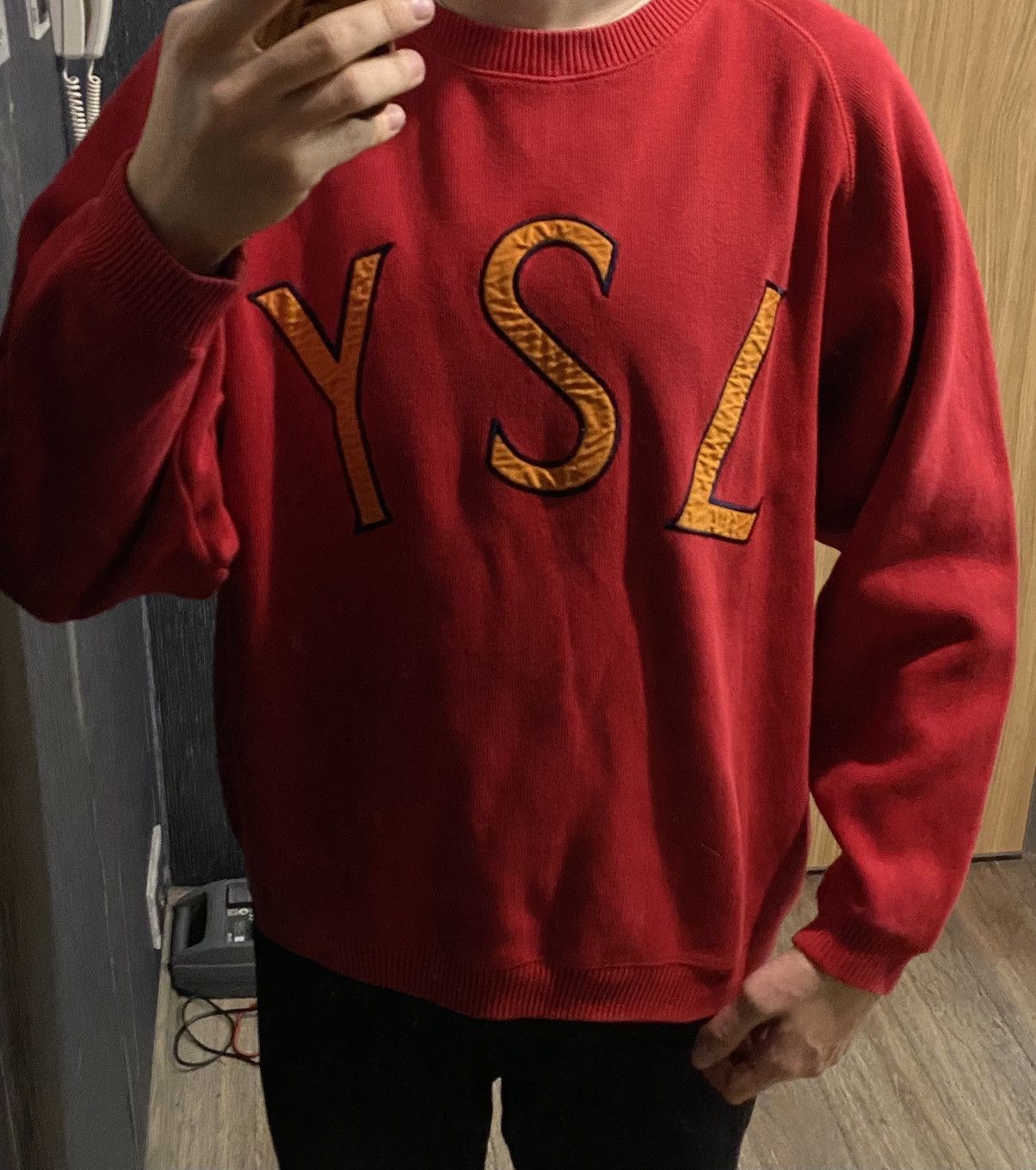 Yves Saint Laurent 🍟 YSL Sweatshirt Big Logo Yves Saint Laurent Vintage Sweater Size US L / EU 52-54 / 3 - 17 Thumbnail