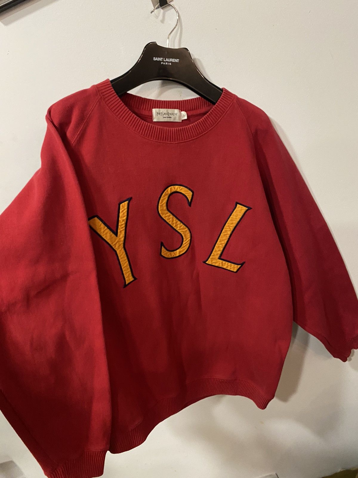 Yves Saint Laurent 🍟 YSL Sweatshirt Big Logo Yves Saint Laurent Vintage Sweater Size US L / EU 52-54 / 3 - 8 Thumbnail