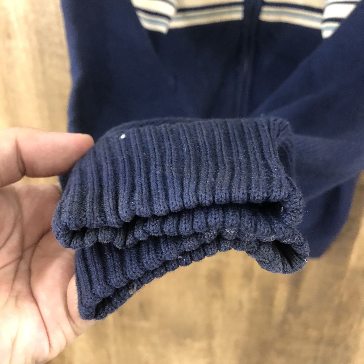 Aran Isles Knitwear × Japanese Brand × Vintage Gordon And Smitch Zipper Dark Blue Sweater Knitwear #017 Size US M / EU 48-50 / 2 - 5 Thumbnail