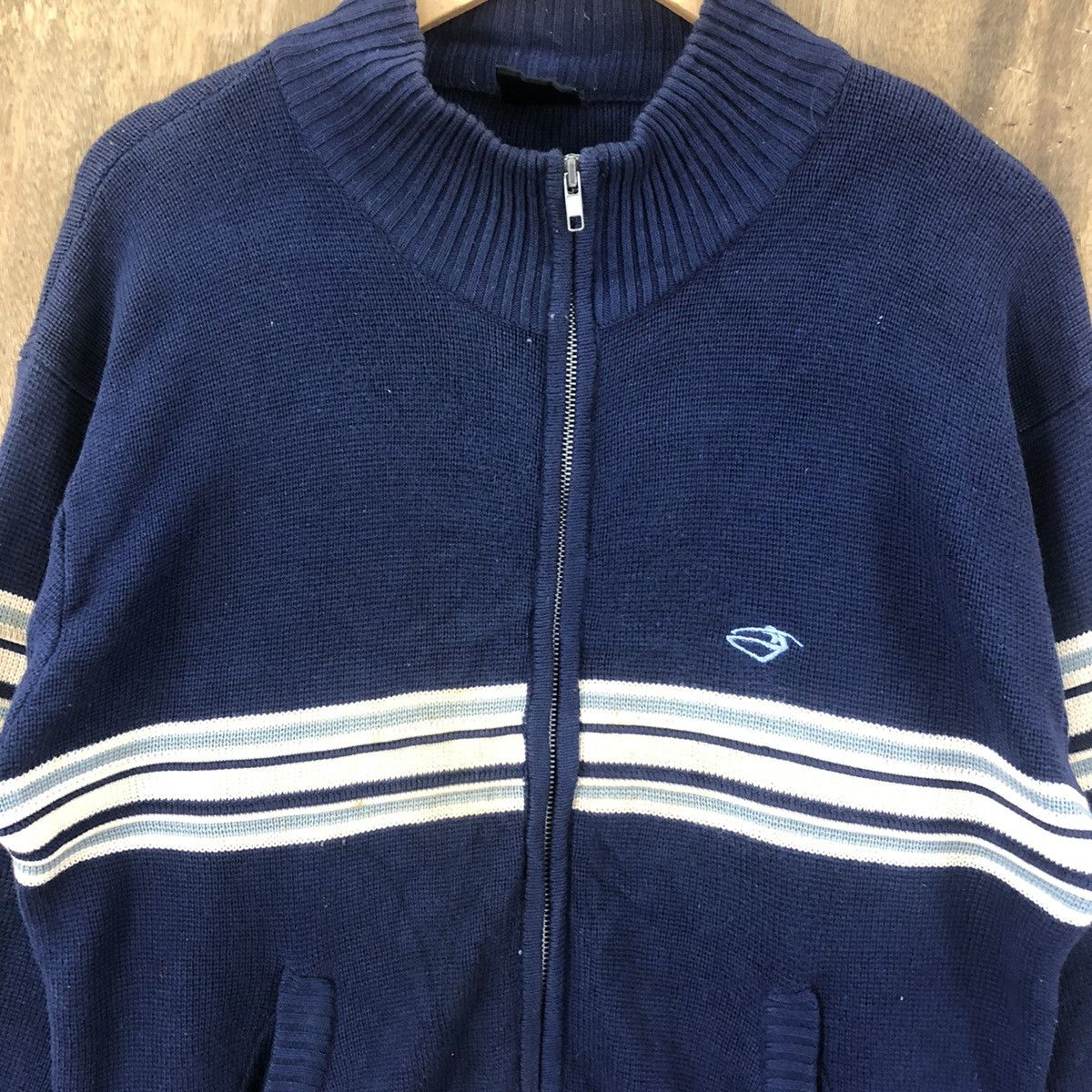 Aran Isles Knitwear × Japanese Brand × Vintage Gordon And Smitch Zipper Dark Blue Sweater Knitwear #017 Size US M / EU 48-50 / 2 - 4 Thumbnail