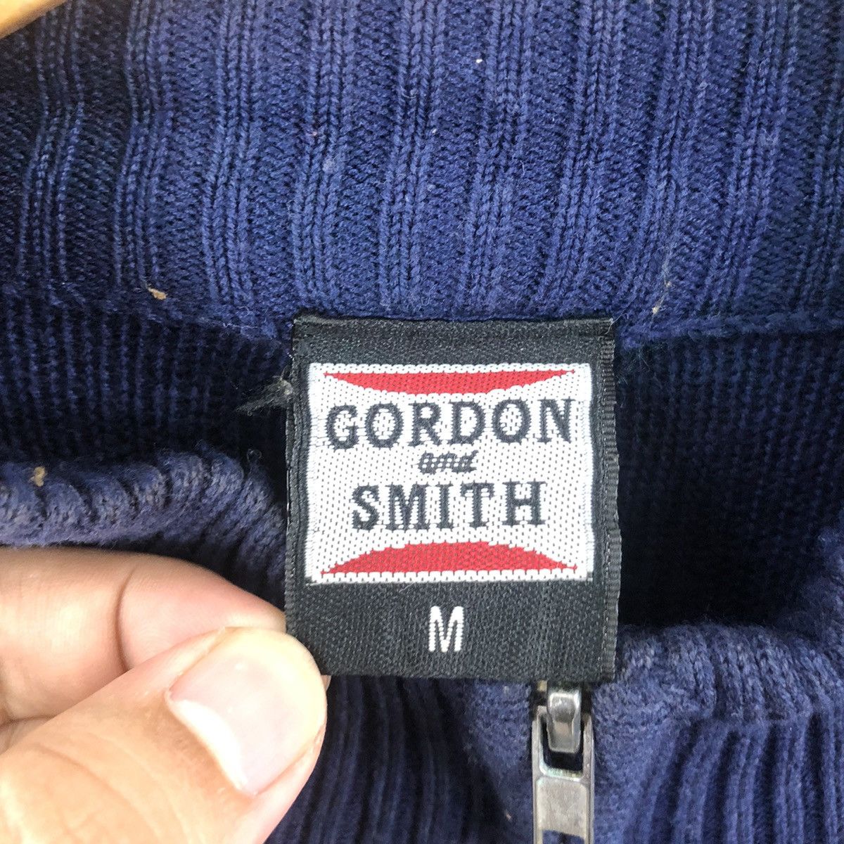 Aran Isles Knitwear × Japanese Brand × Vintage Gordon And Smitch Zipper Dark Blue Sweater Knitwear #017 Size US M / EU 48-50 / 2 - 6 Thumbnail
