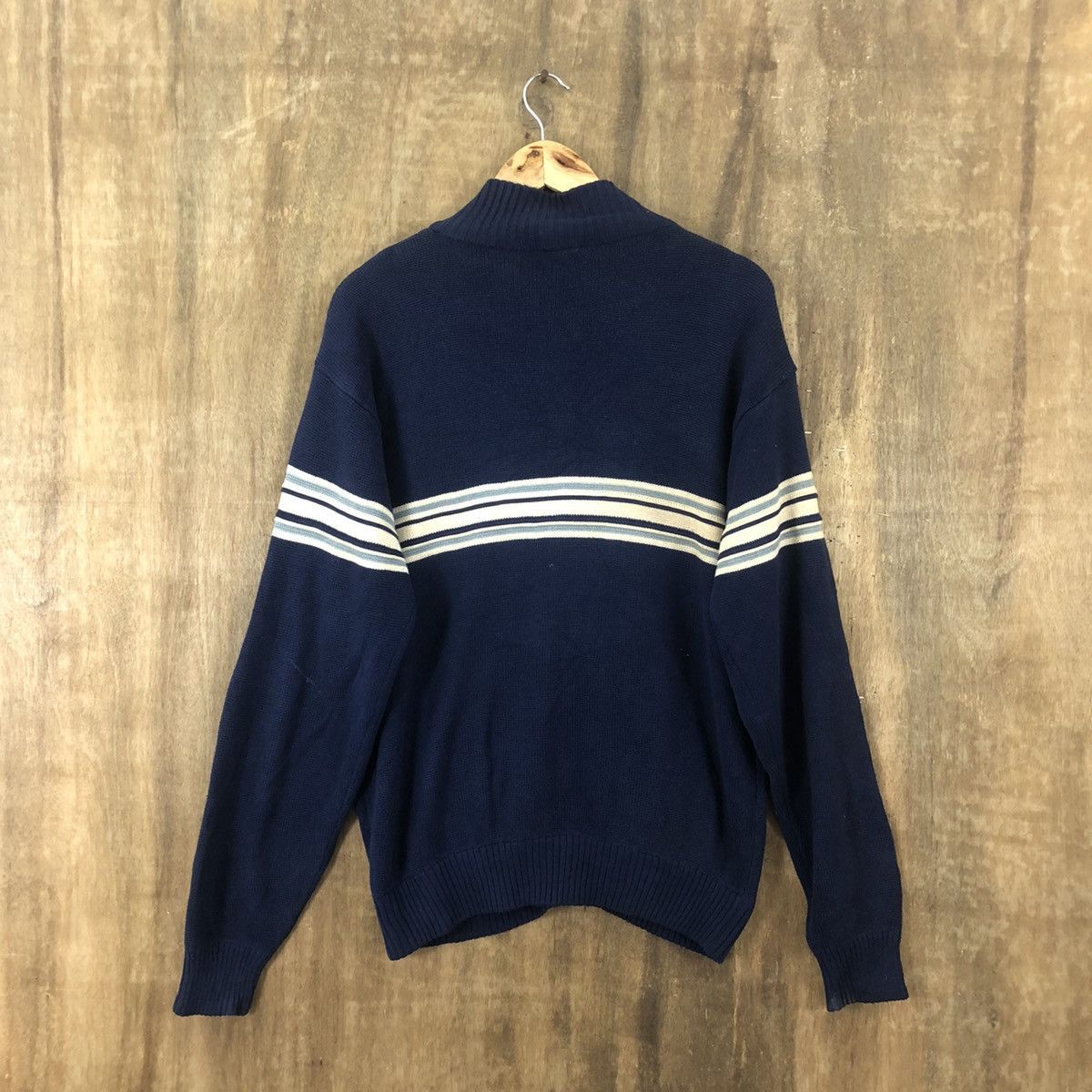 Aran Isles Knitwear × Japanese Brand × Vintage Gordon And Smitch Zipper Dark Blue Sweater Knitwear #017 Size US M / EU 48-50 / 2 - 8 Thumbnail