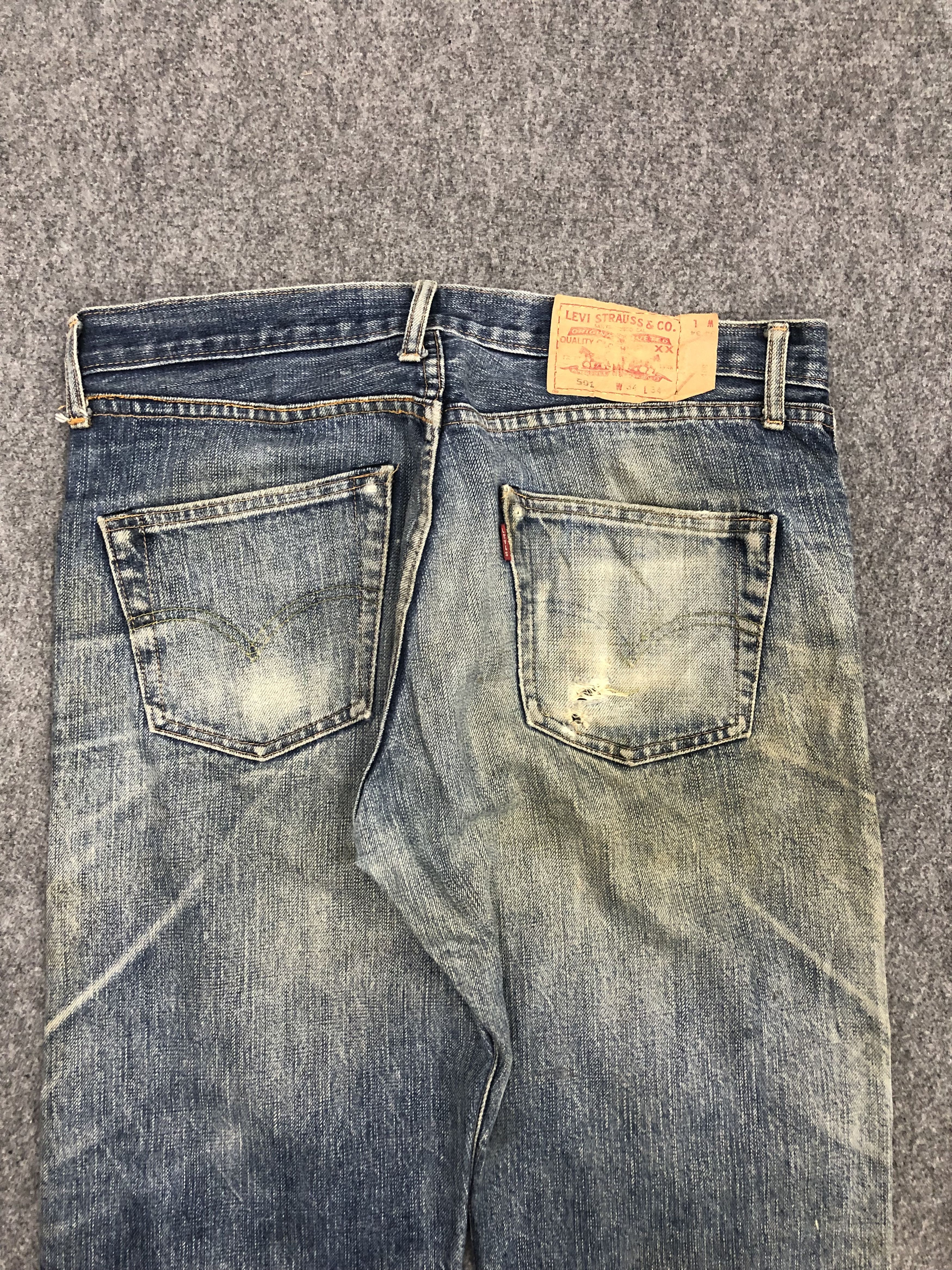 Levi's Vintage 90s Levis 501 Faded Blue Jeans DP1043 Size US 35 - 4 Thumbnail