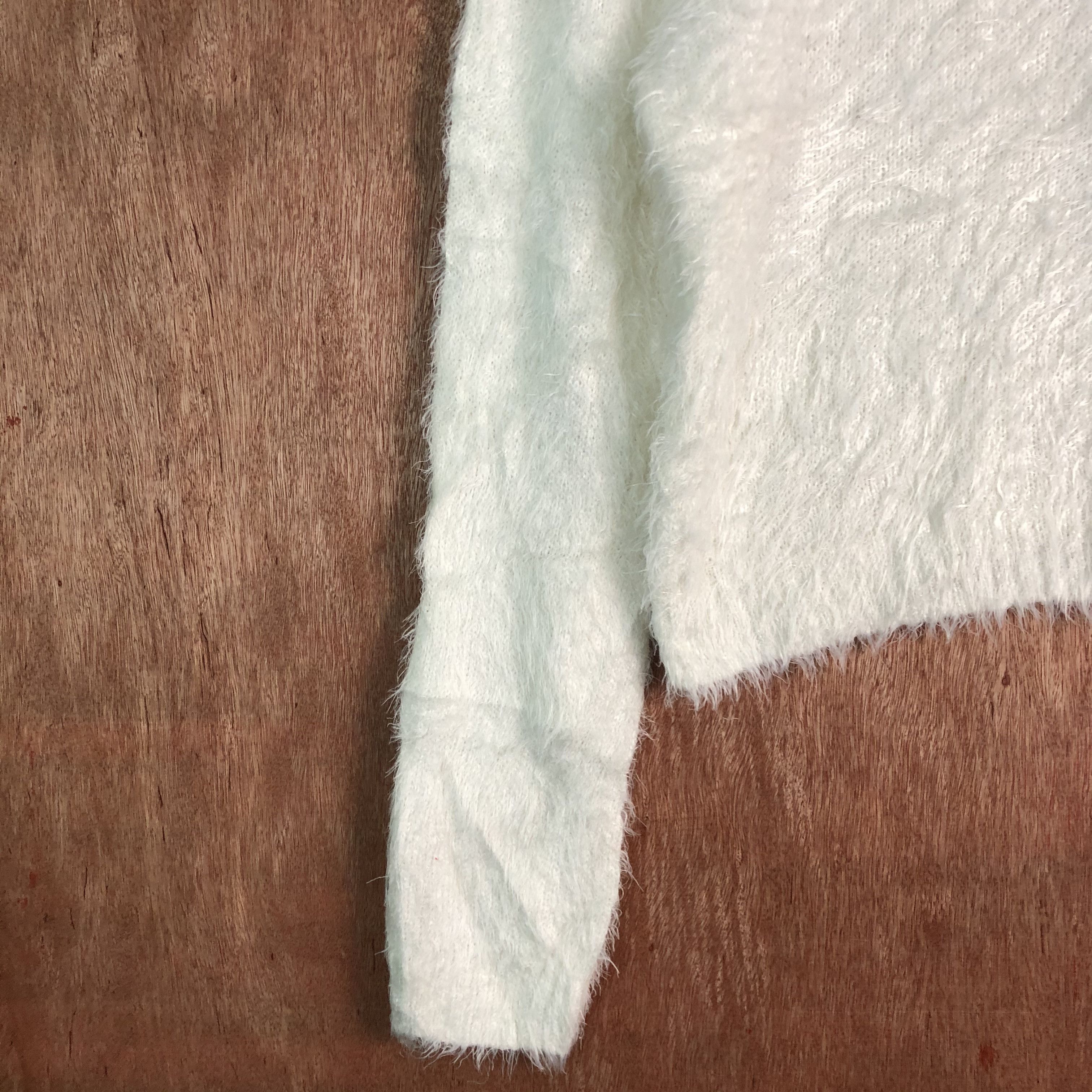 Homespun Knitwear × Japanese Brand × White's Boots Pinky Girl White Long sleeve Mohair Knitwear Size US L / EU 52-54 / 3 - 6 Thumbnail