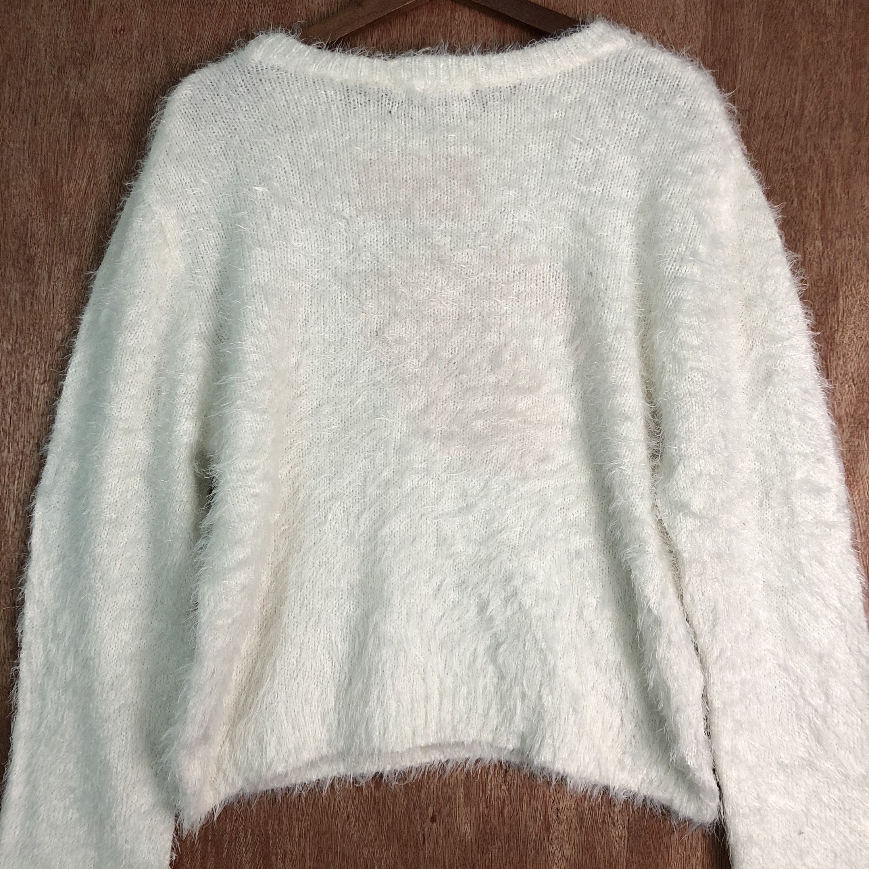 Homespun Knitwear × Japanese Brand × White's Boots Pinky Girl White Long sleeve Mohair Knitwear Size US L / EU 52-54 / 3 - 9 Thumbnail