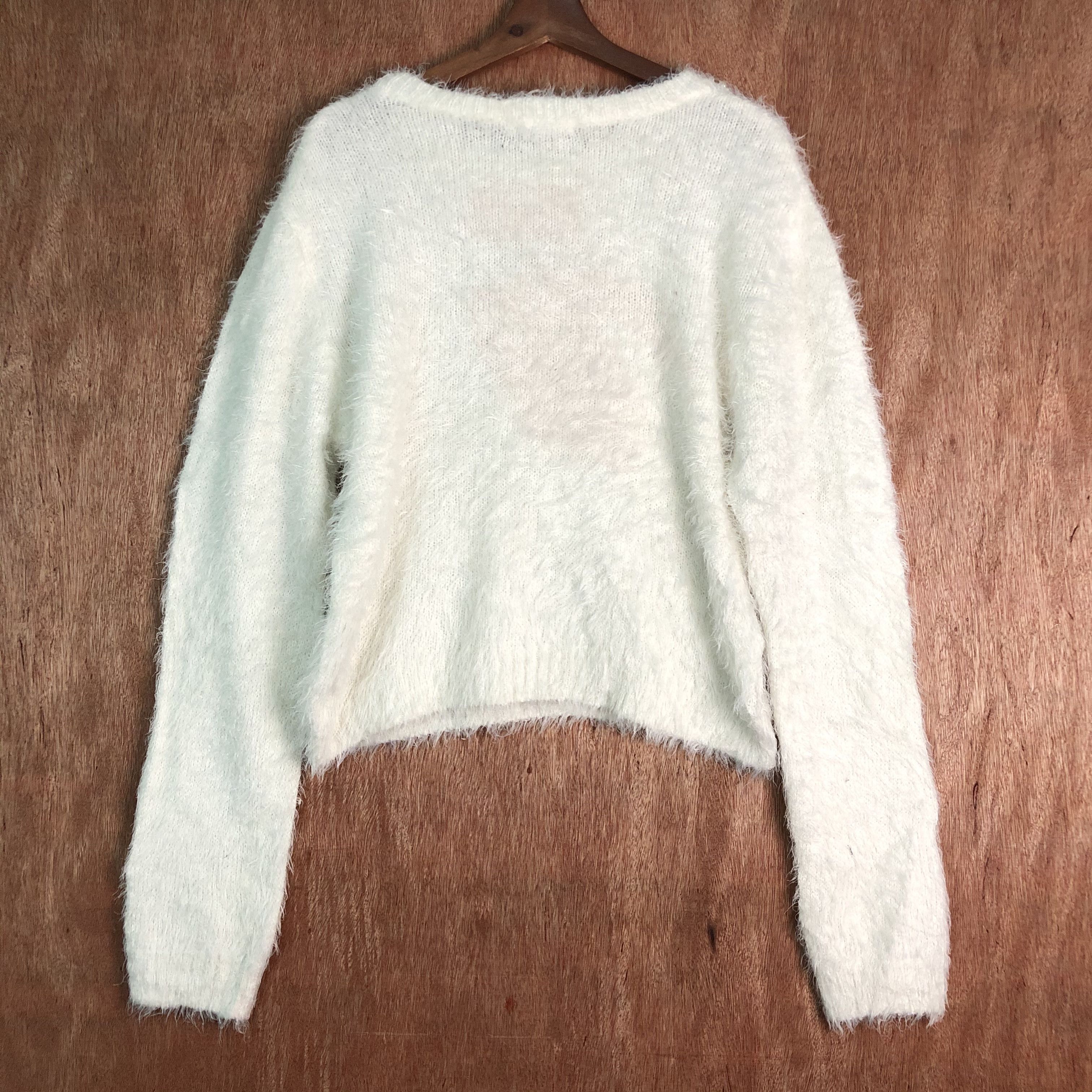 Homespun Knitwear × Japanese Brand × White's Boots Pinky Girl White Long sleeve Mohair Knitwear Size US L / EU 52-54 / 3 - 11 Thumbnail