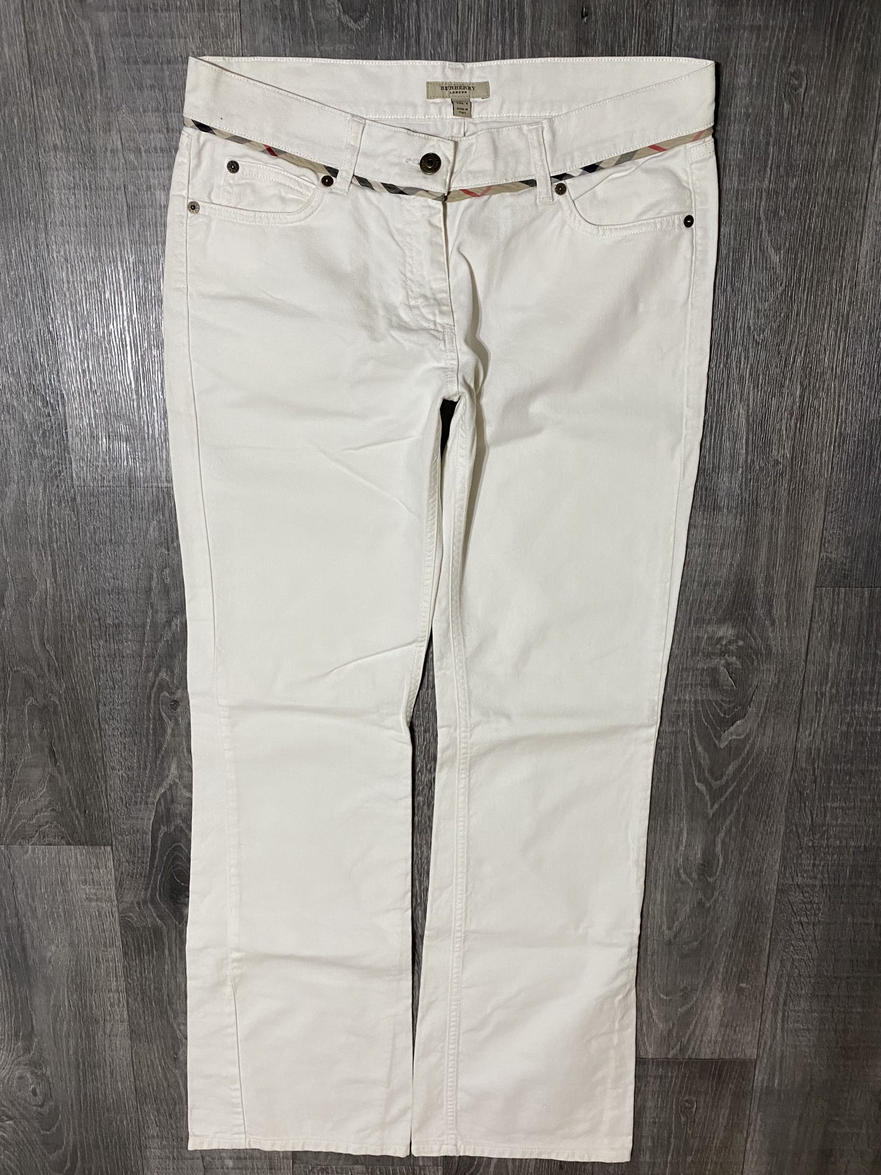 Burberry Women's Burberry London White Flared Jeans Denim Nova Check Size 28" / US 6 / IT 42 - 4 Thumbnail