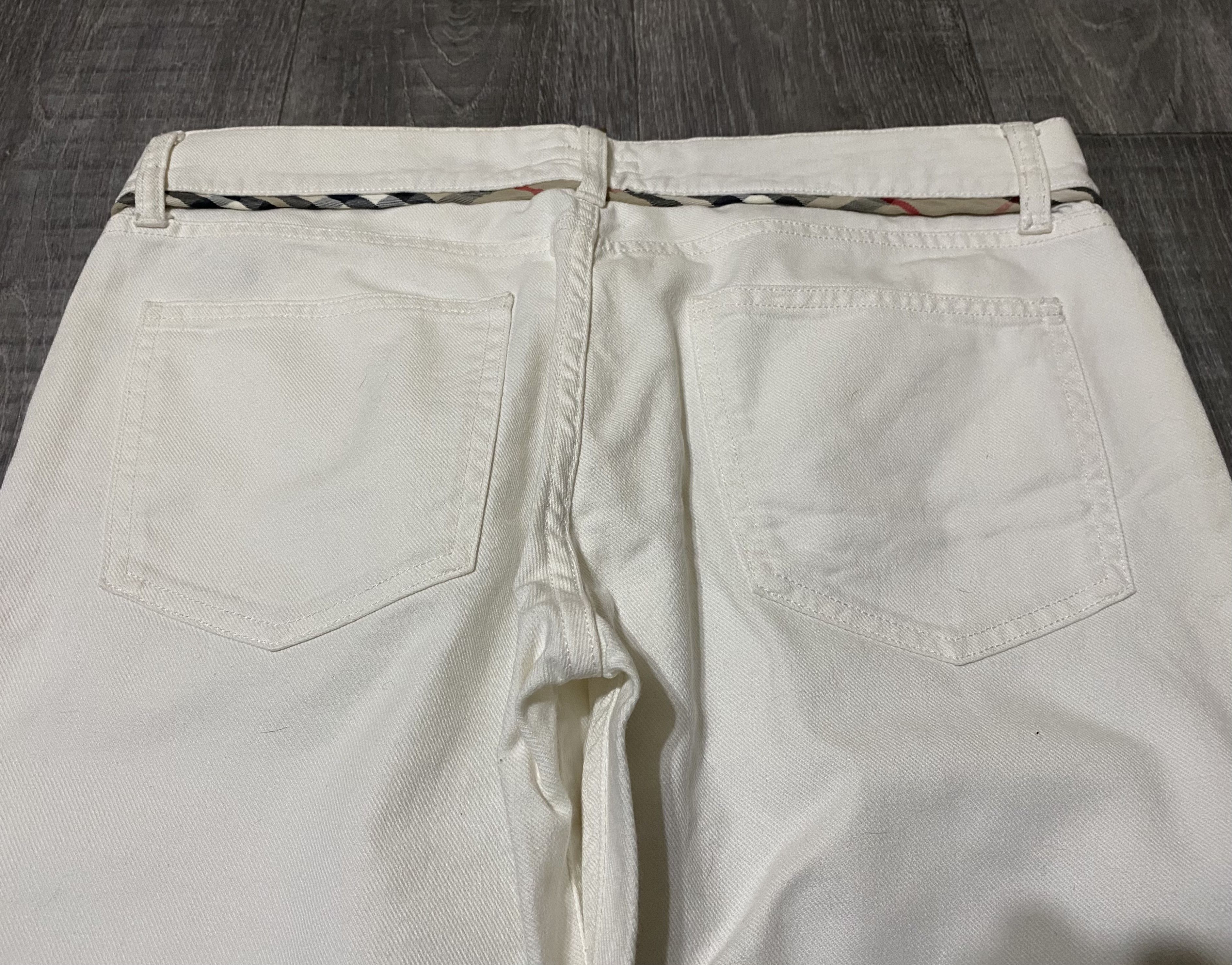 Burberry Women's Burberry London White Flared Jeans Denim Nova Check Size 28" / US 6 / IT 42 - 6 Thumbnail
