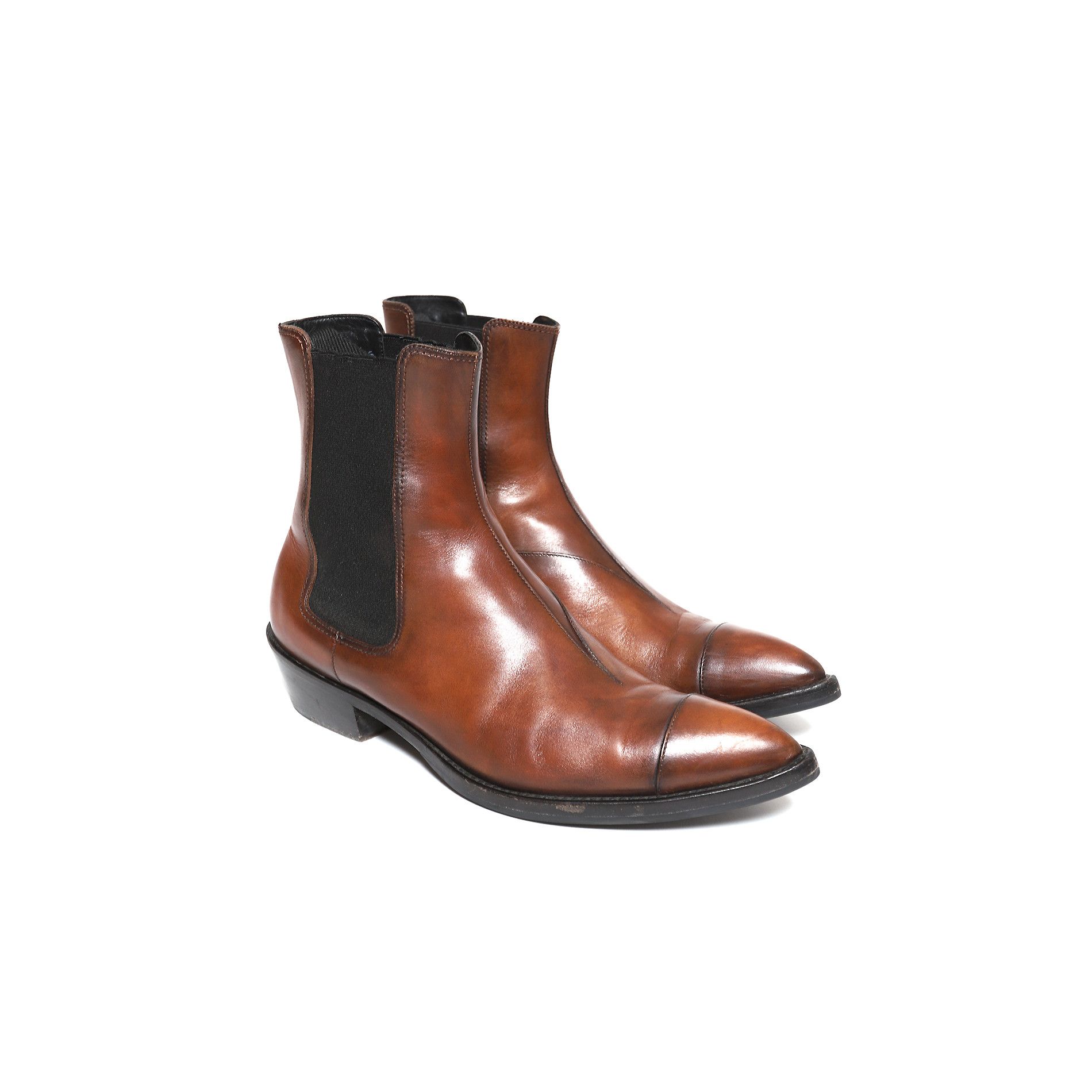 image of Berluti x Haider Ackermann Fw17 Brown Leather Keith Austin Chelsea Boots, Men's (Size 8)