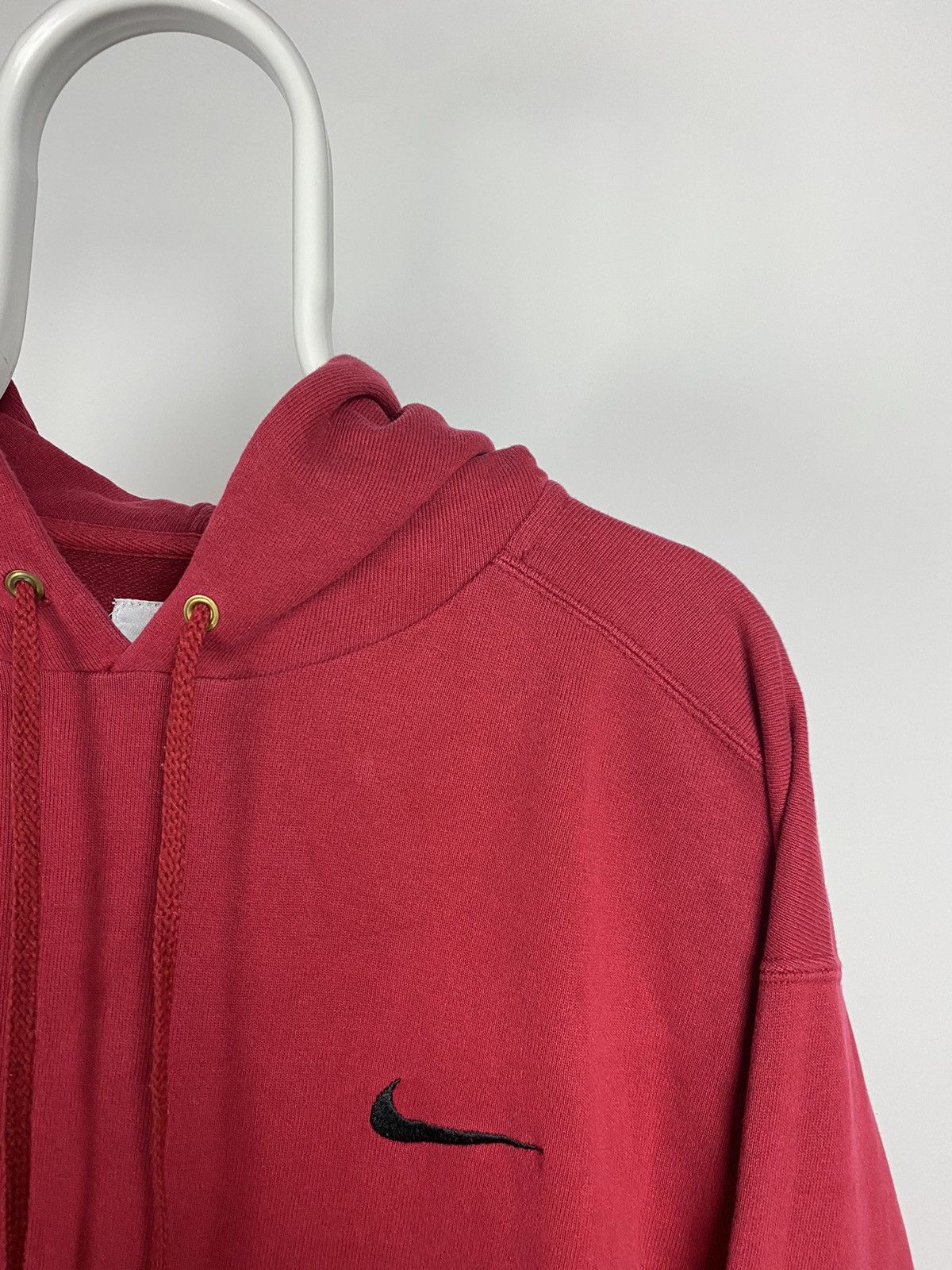 Nike × Vintage 90s Nike vintage red hoodie small swoosh sweatshirt Size US L / EU 52-54 / 3 - 2 Thumbnail