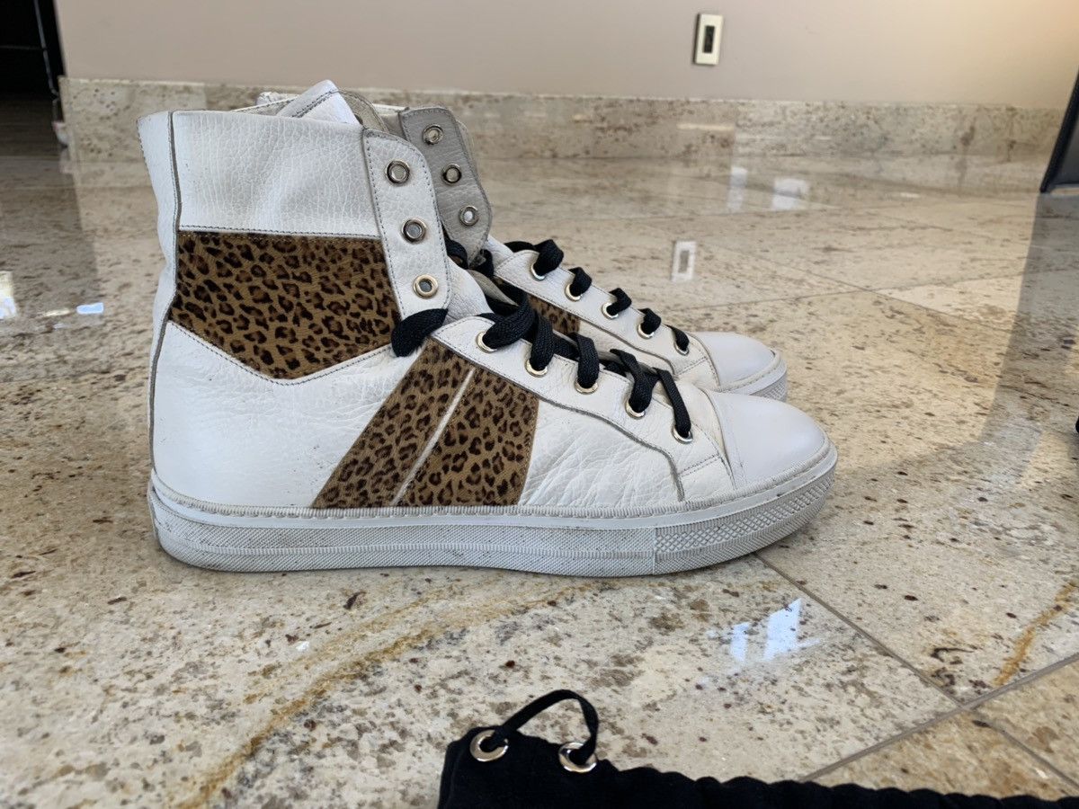 Amiri Cheetah Pony Hair White High Top Sneaker Size US 11 / EU 44 - 5 Thumbnail
