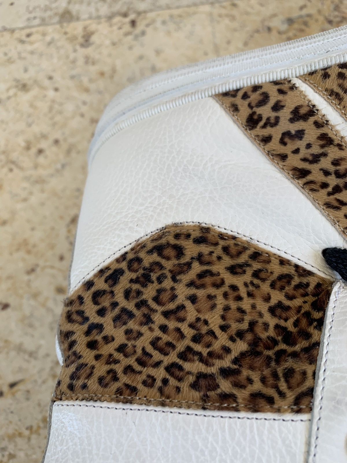 Amiri Cheetah Pony Hair White High Top Sneaker Size US 11 / EU 44 - 14 Thumbnail