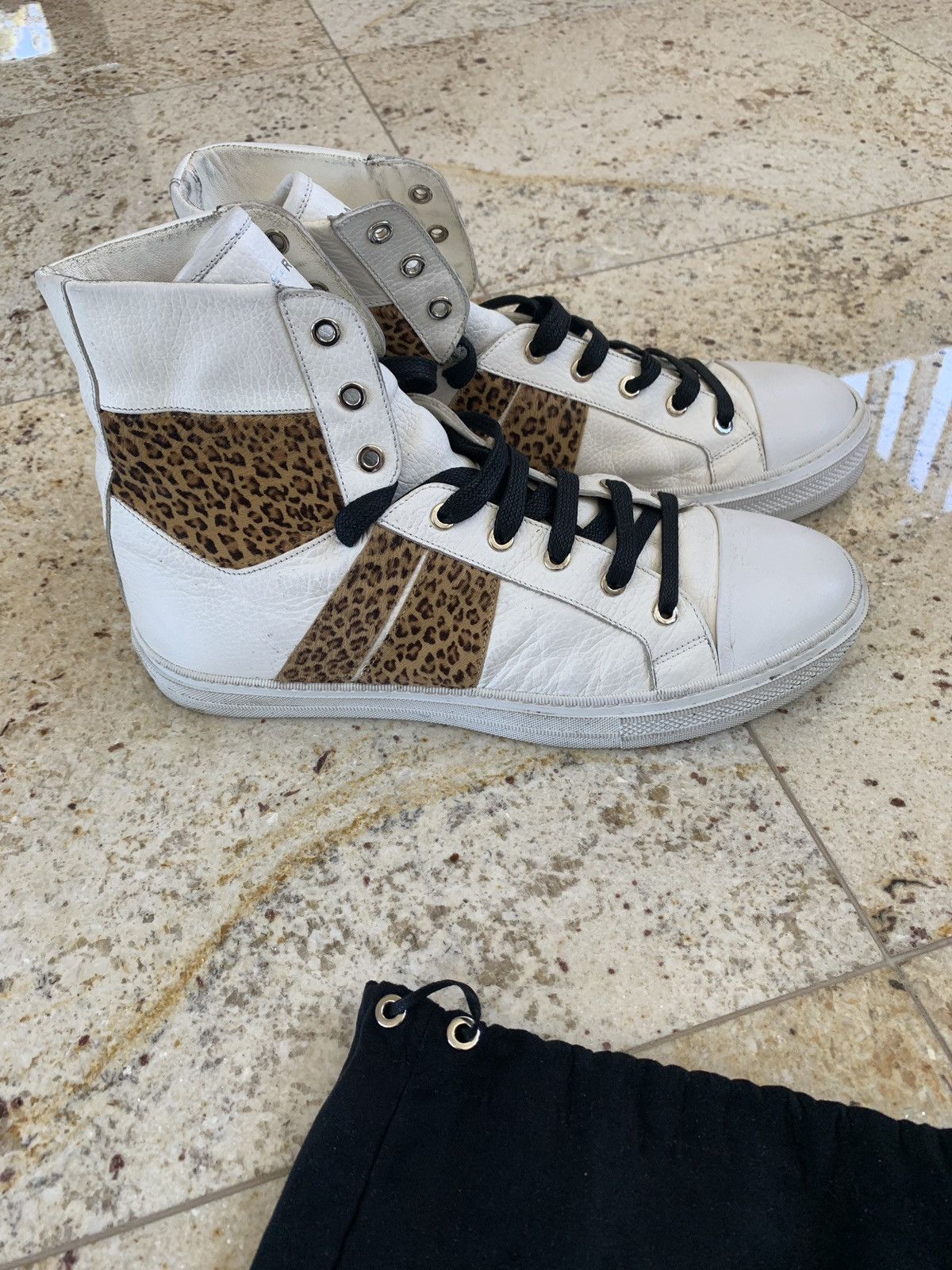 Amiri Cheetah Pony Hair White High Top Sneaker Size US 11 / EU 44 - 3 Thumbnail