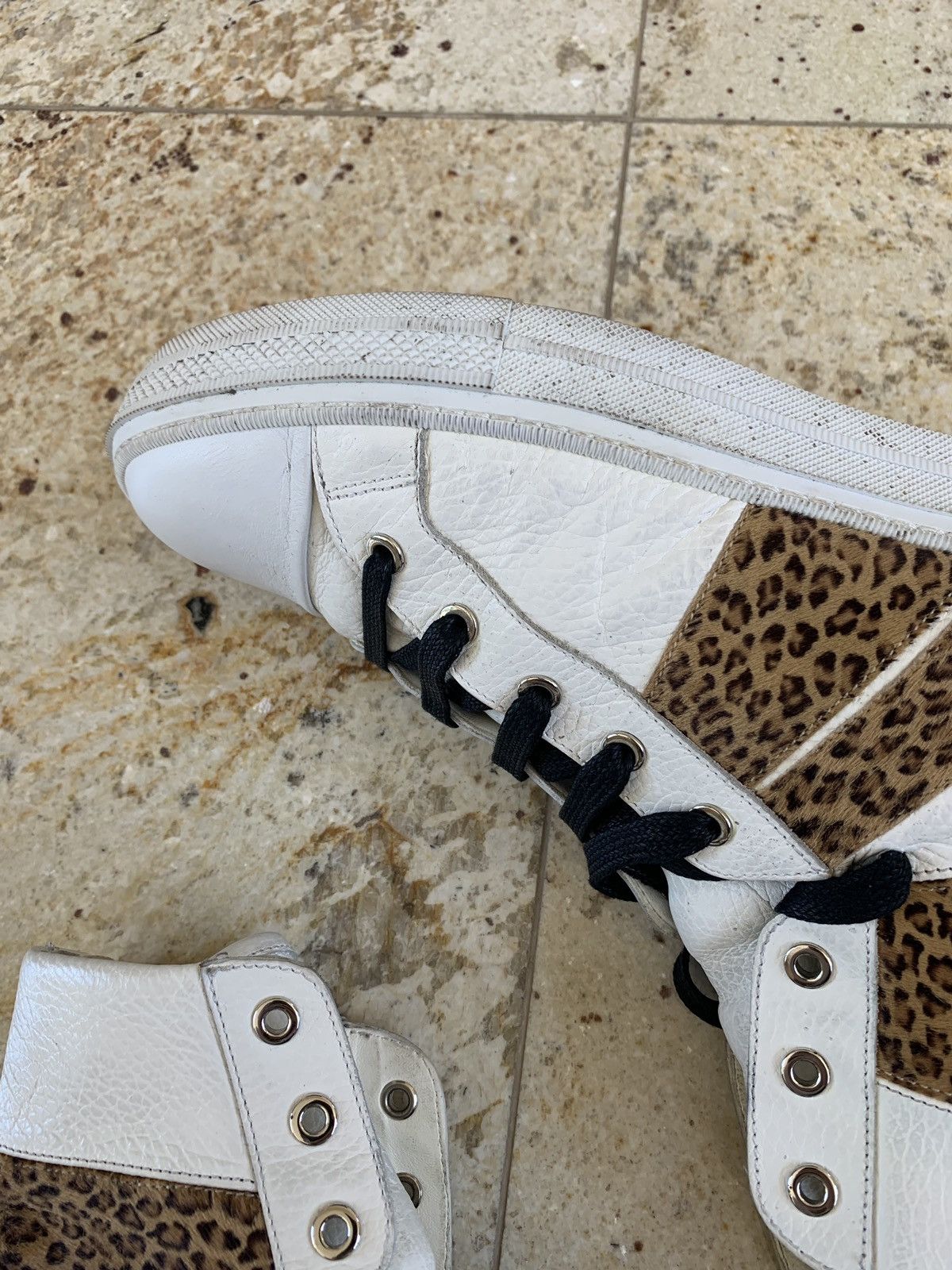 Amiri Cheetah Pony Hair White High Top Sneaker Size US 11 / EU 44 - 19 Thumbnail