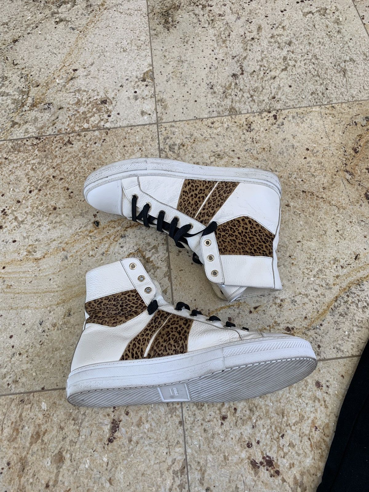 Amiri Cheetah Pony Hair White High Top Sneaker Size US 11 / EU 44 - 18 Thumbnail
