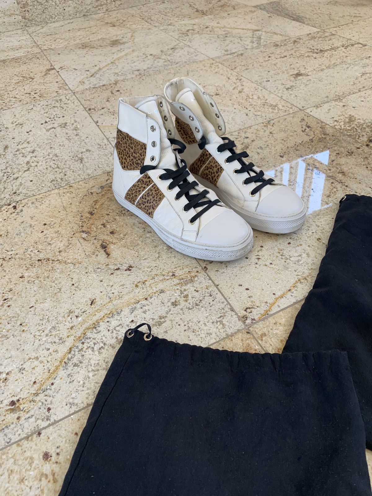 Amiri Cheetah Pony Hair White High Top Sneaker Size US 11 / EU 44 - 1 Thumbnail