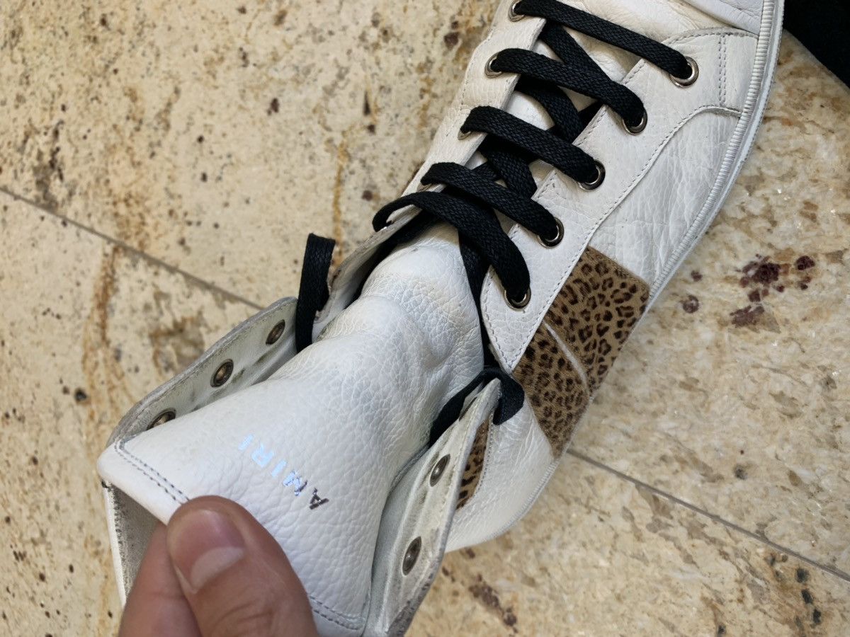 Amiri Cheetah Pony Hair White High Top Sneaker Size US 11 / EU 44 - 10 Thumbnail