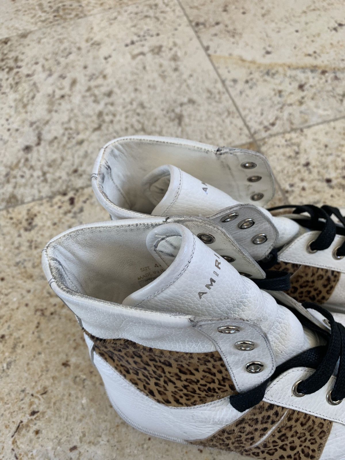 Amiri Cheetah Pony Hair White High Top Sneaker Size US 11 / EU 44 - 11 Thumbnail