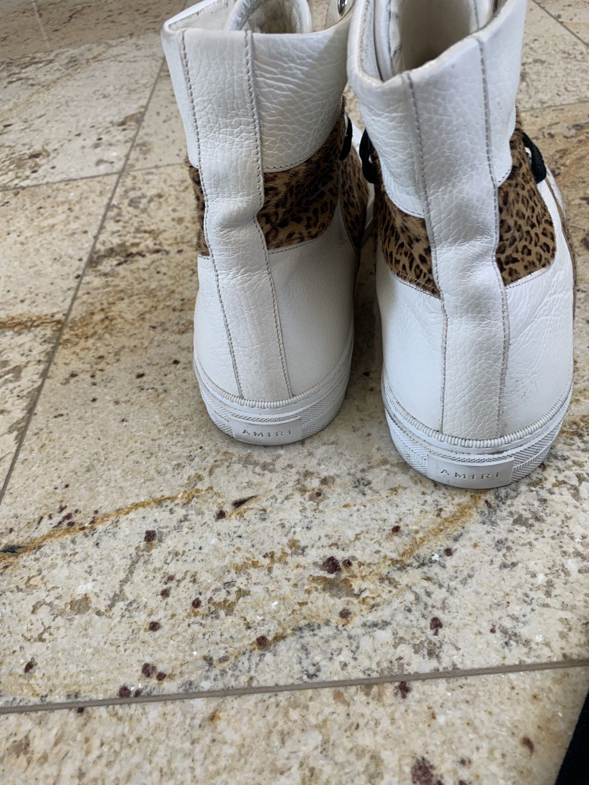 Amiri Cheetah Pony Hair White High Top Sneaker Size US 11 / EU 44 - 13 Thumbnail