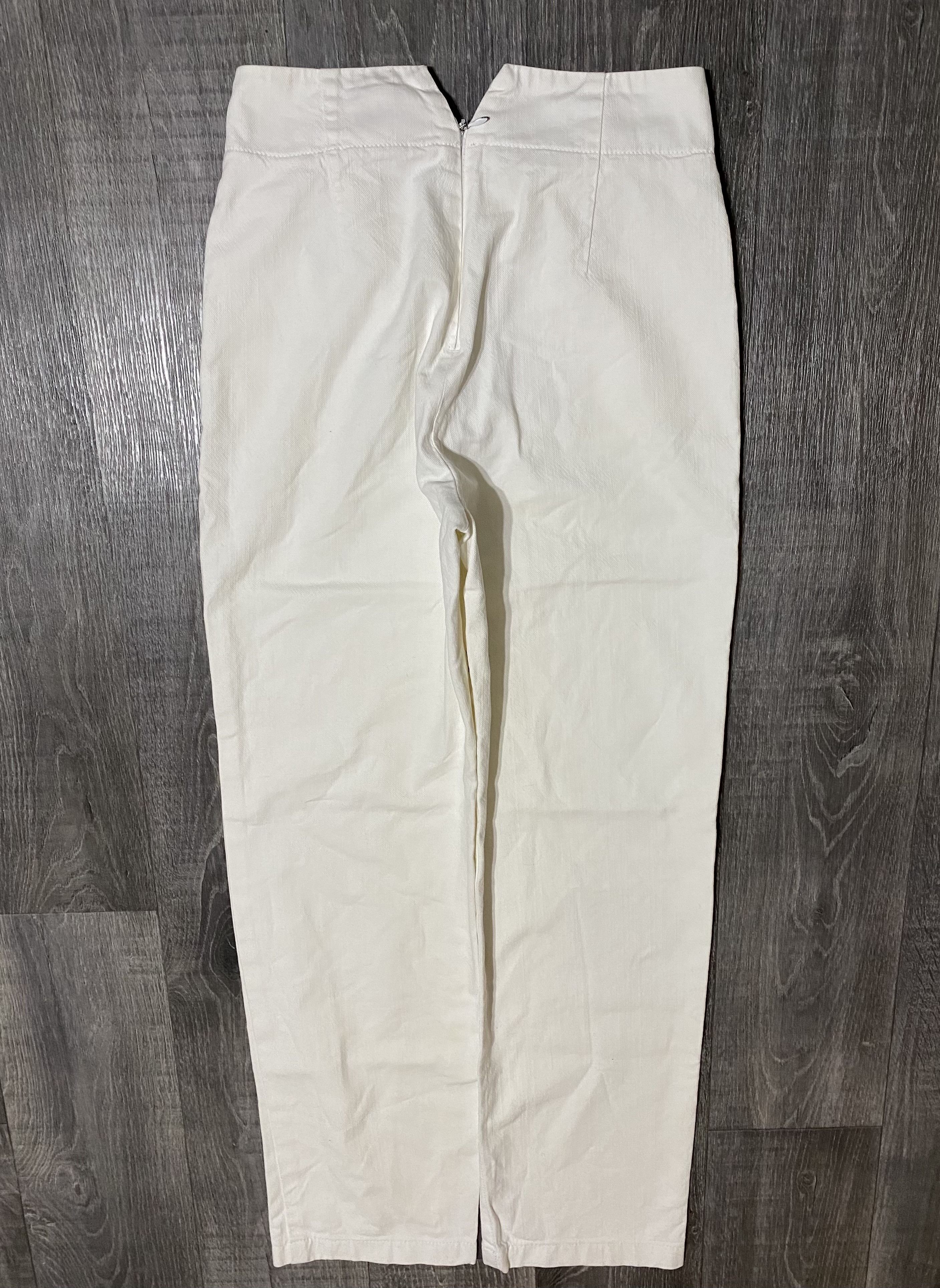 Jean Paul Gaultier Very Rare White Cotton High Waist Jeans Denim with Ropes Size 28" / US 6 / IT 42 - 5 Thumbnail