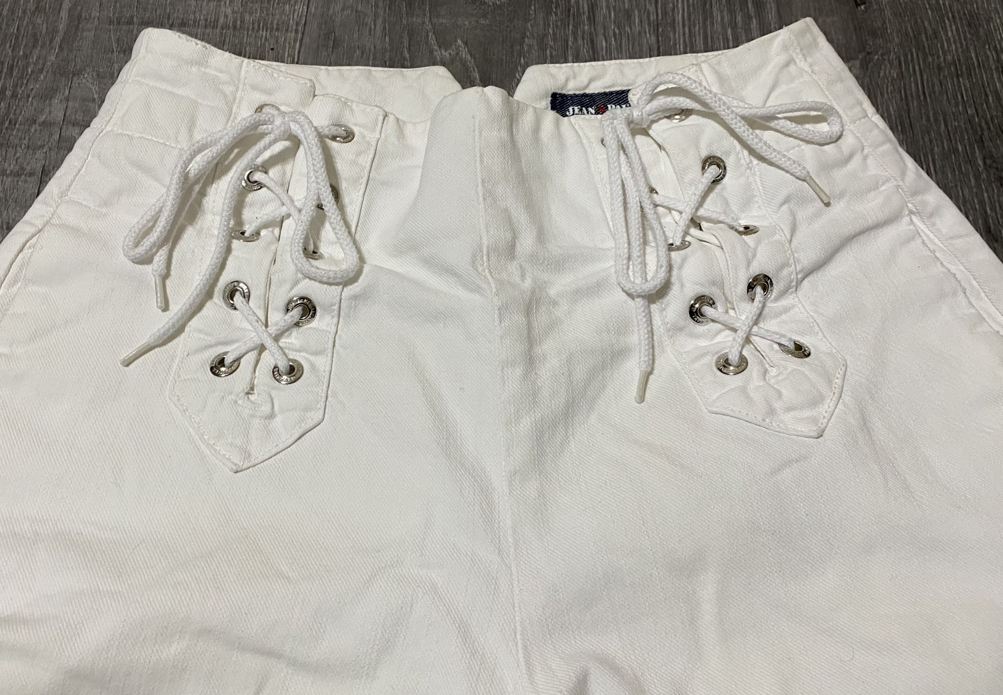 Jean Paul Gaultier Very Rare White Cotton High Waist Jeans Denim with Ropes Size 28" / US 6 / IT 42 - 6 Thumbnail