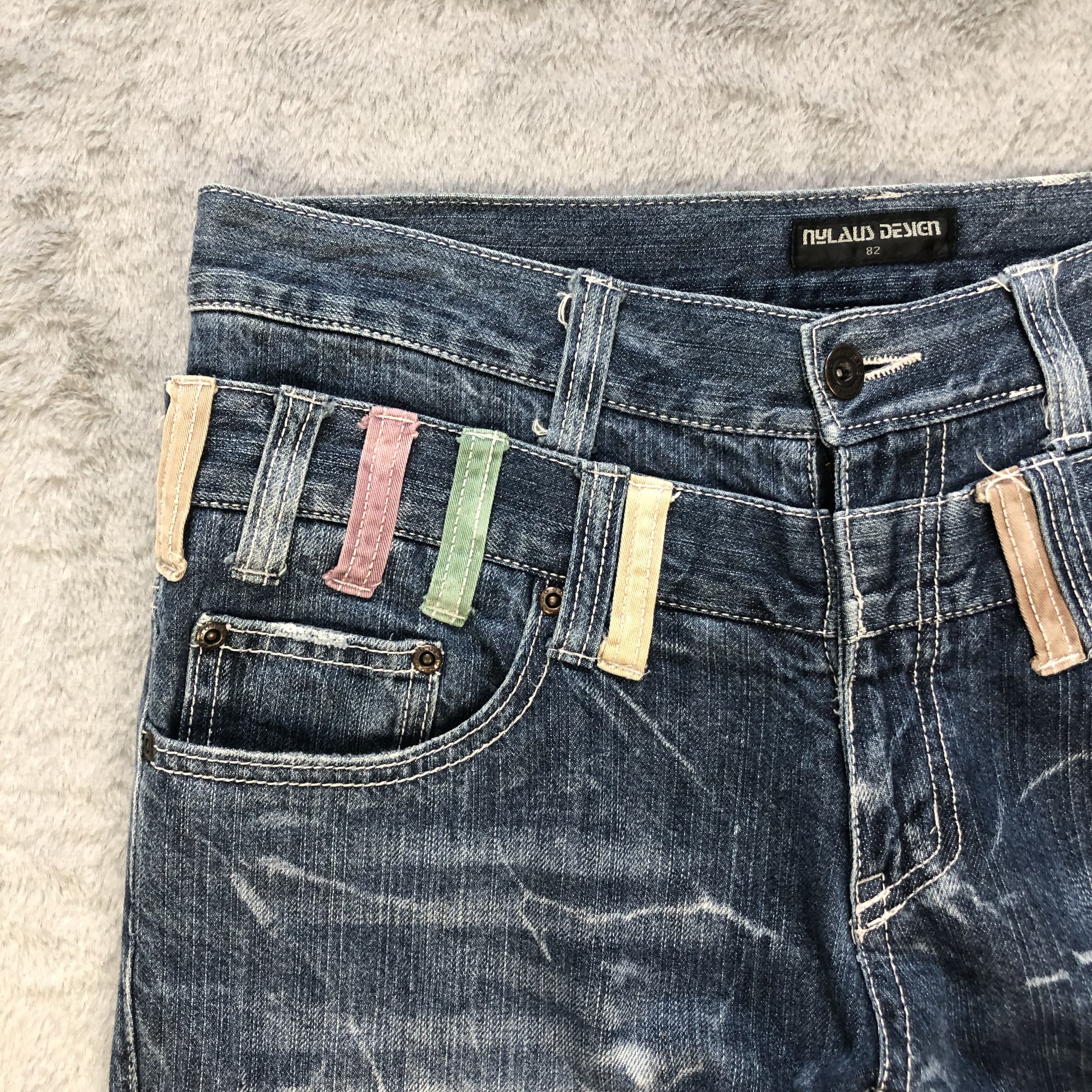Japanese Brand 🔥NYLOUS LIMITED EDITION DOUBLE WAIST DENIM PANTS #6240-220 Size US 33 - 3 Thumbnail