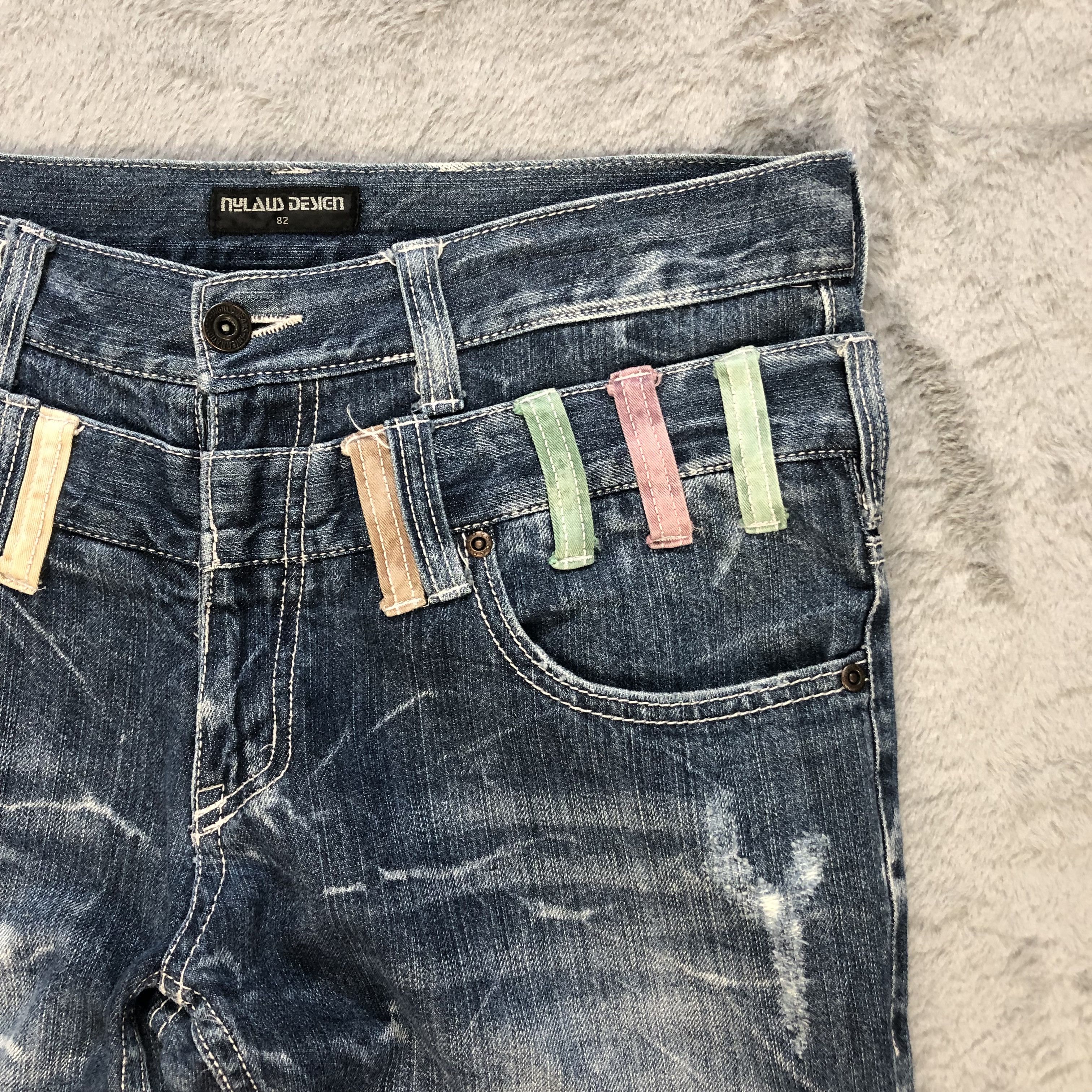 Japanese Brand 🔥NYLOUS LIMITED EDITION DOUBLE WAIST DENIM PANTS #6240-220 Size US 33 - 4 Thumbnail
