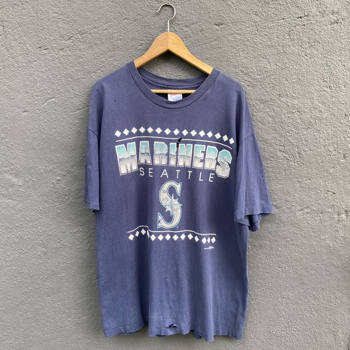 MLB Thrashed Faded Vintage 90s Mariners Seattle ERD GRUNGE TEE Size US XL / EU 56 / 4 - 1 Thumbnail