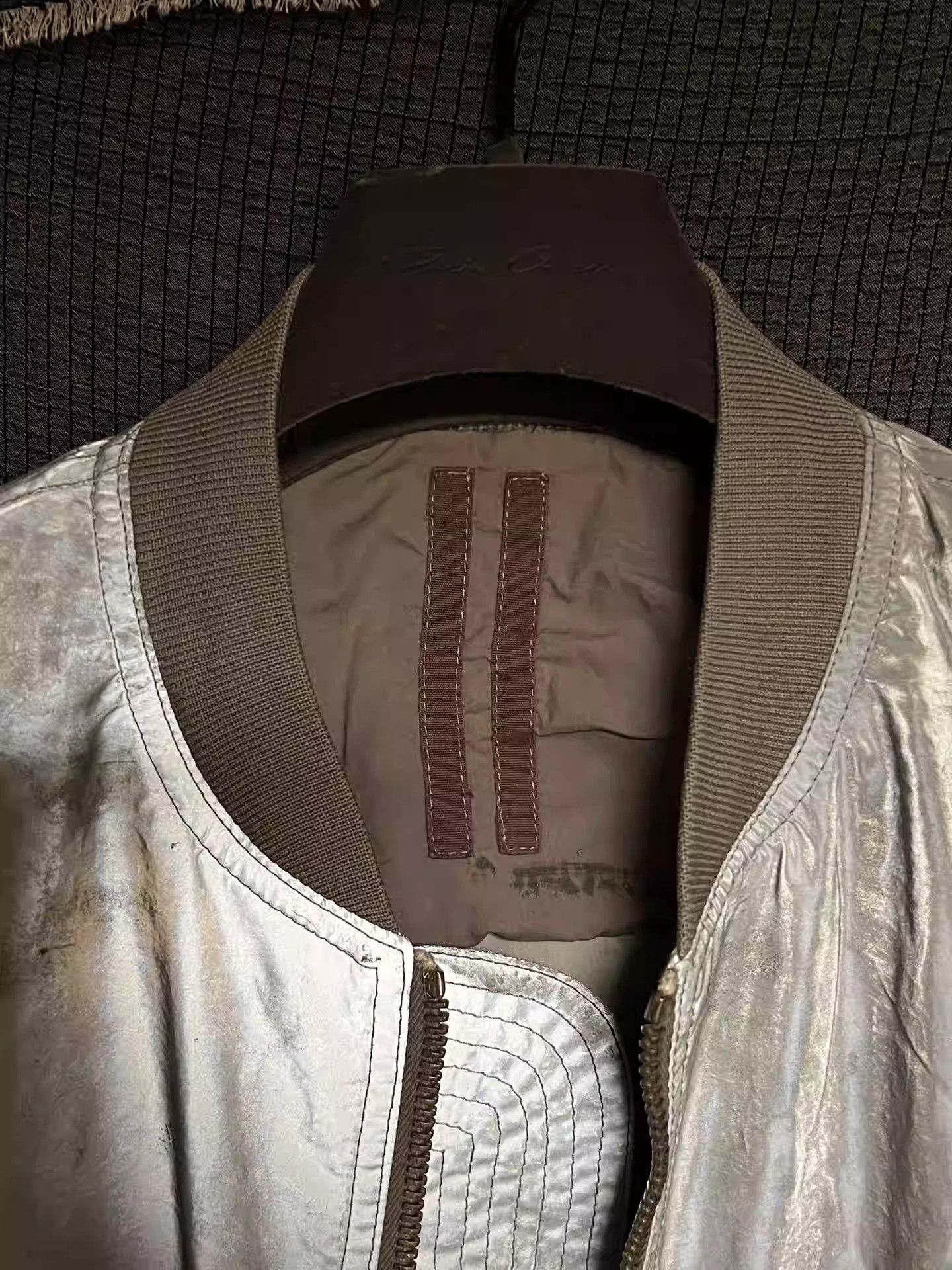 Rick Owens 3M reflective coated nylon MA-1 pilot jacket