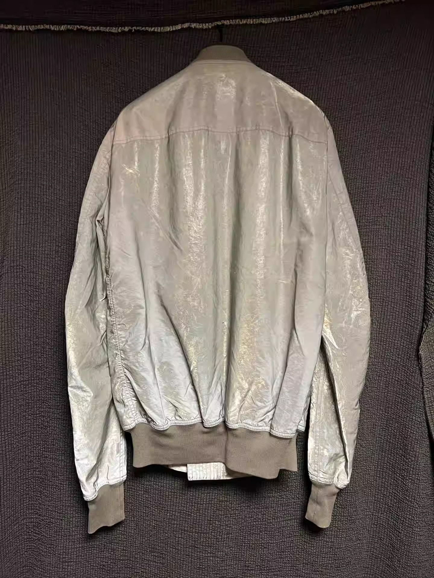 Rick Owens 3M reflective coated nylon MA-1 pilot jacket