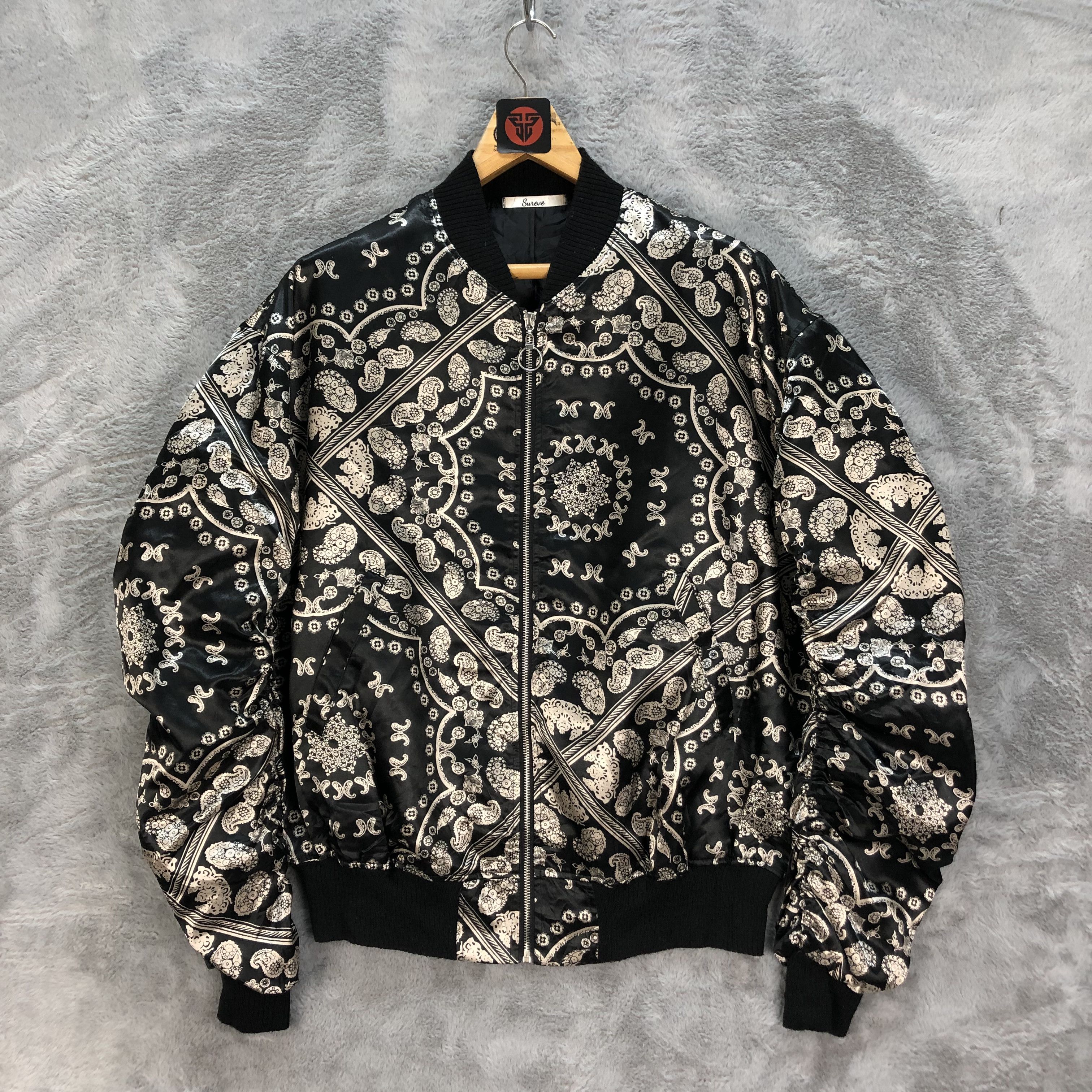 Japanese Brand PAISLEY BOMBER JACKET INSPIRE KAPITAL #6372-62 Size US L / EU 52-54 / 3 - 1 Thumbnail