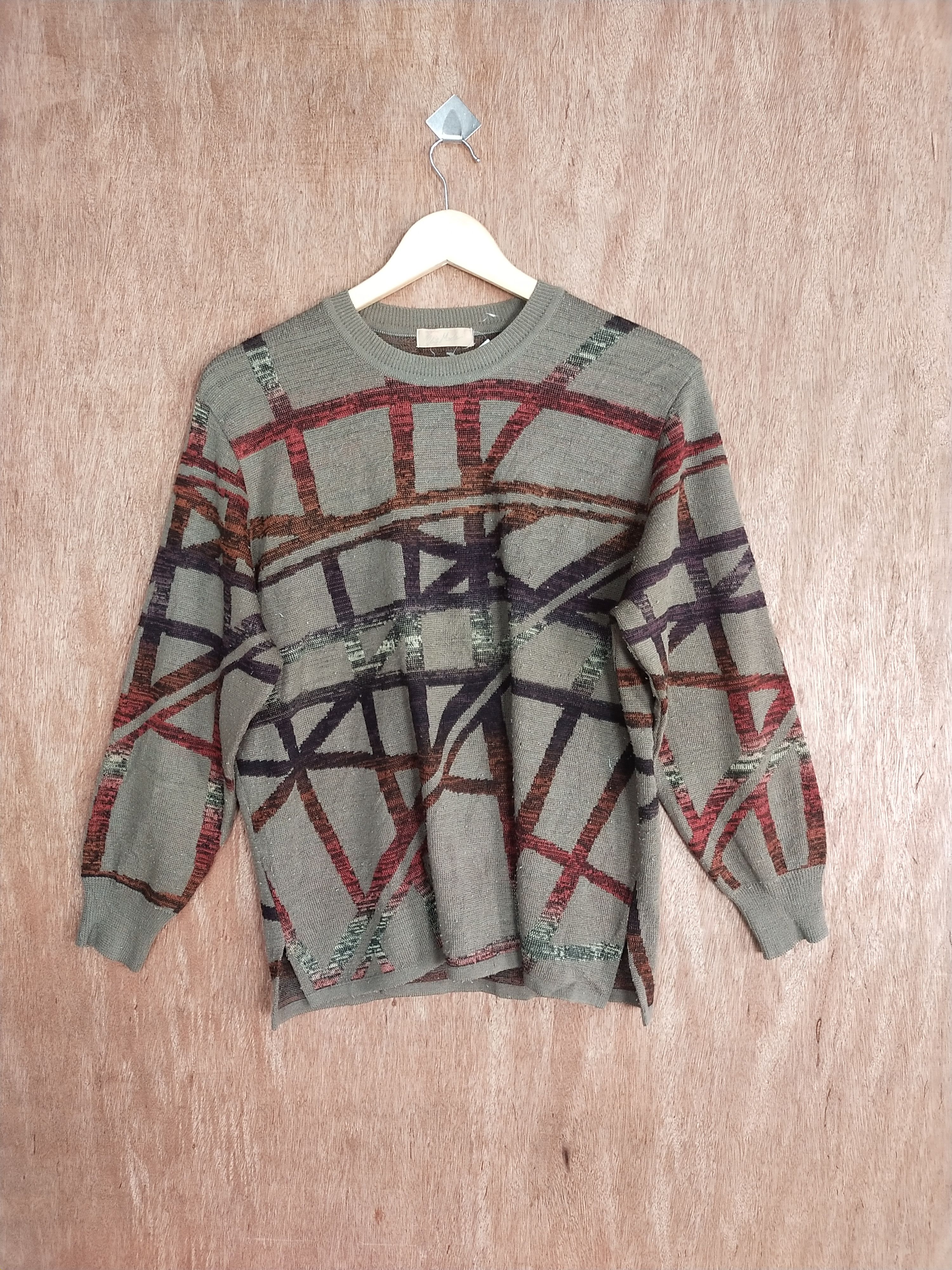 Japanese Brand U'S Mode art stripe brown vintage knitwear #S036 Size M / US 6-8 / IT 42-44 - 1 Thumbnail