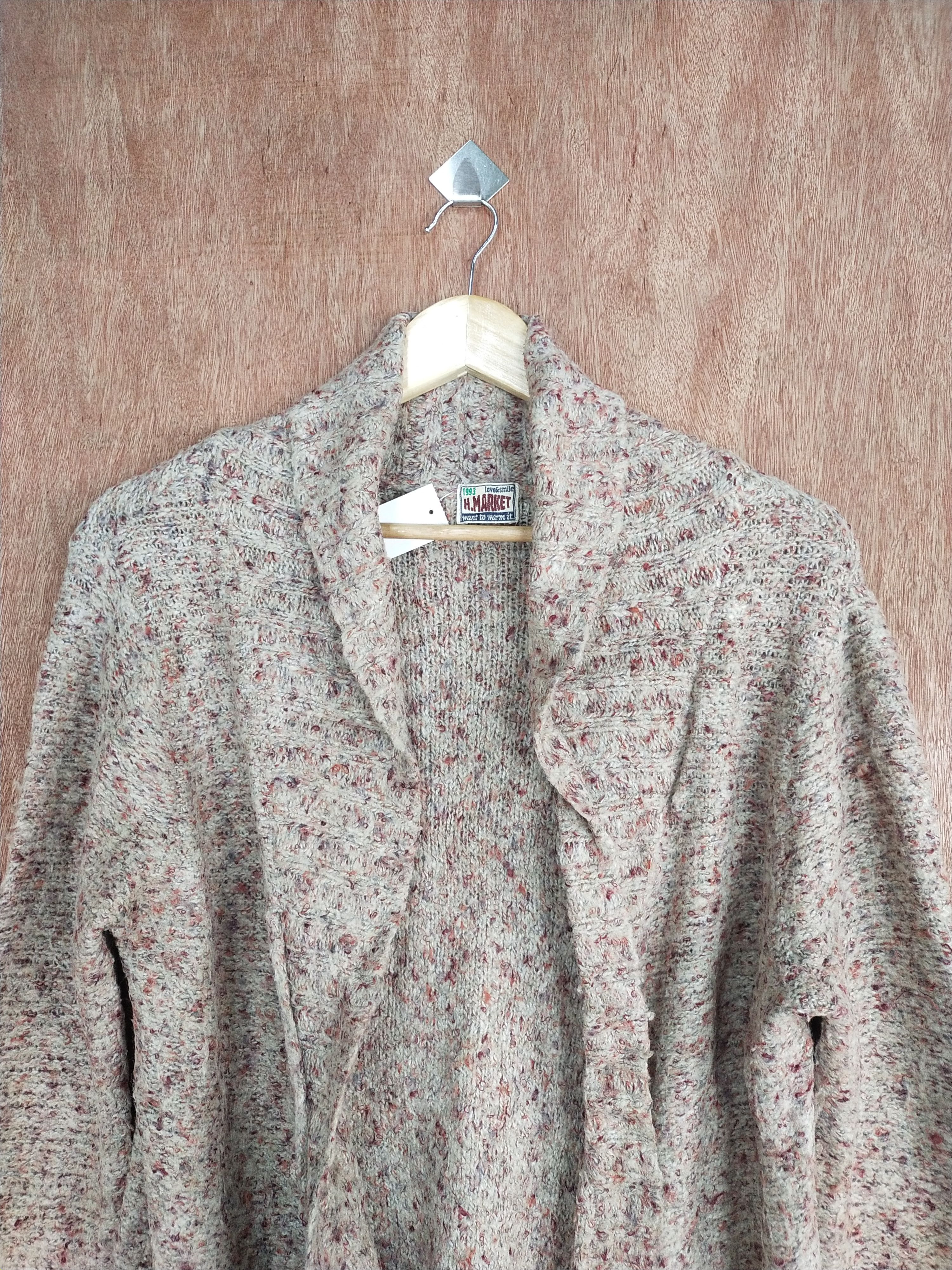 Japanese Brand H. Market cream cardigan knitwear japan #S077 Size US L / EU 52-54 / 3 - 2 Thumbnail