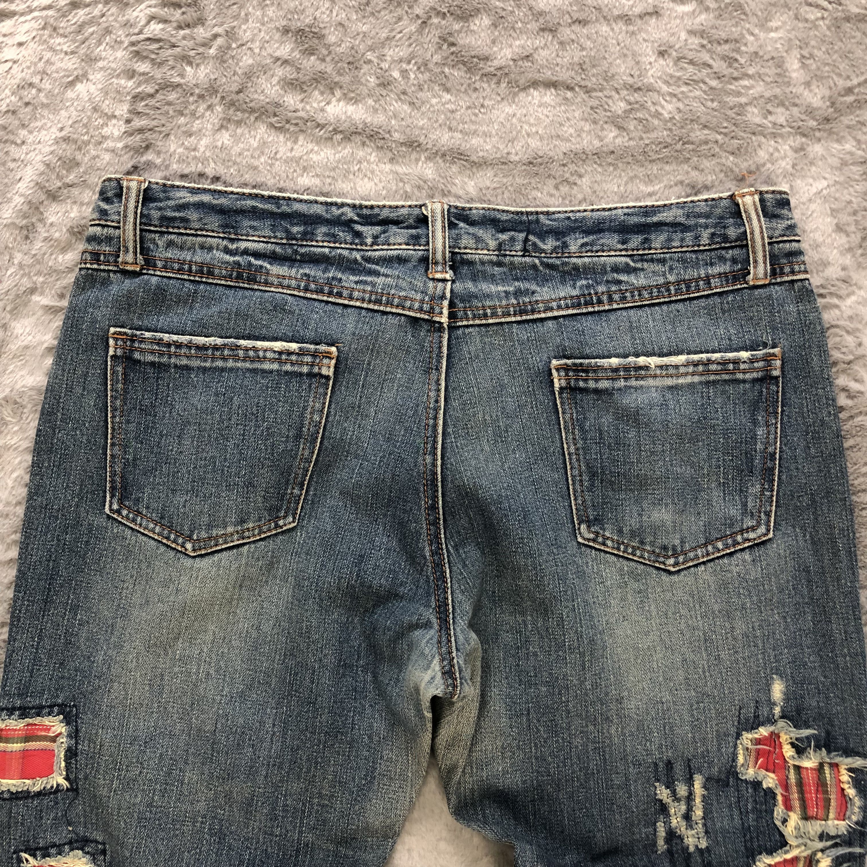 Other TRASHED🔥 SASHIKO BORO DISTRESS DENIM PANTS #6236-220 Size US 34 / EU 50 - 12 Thumbnail