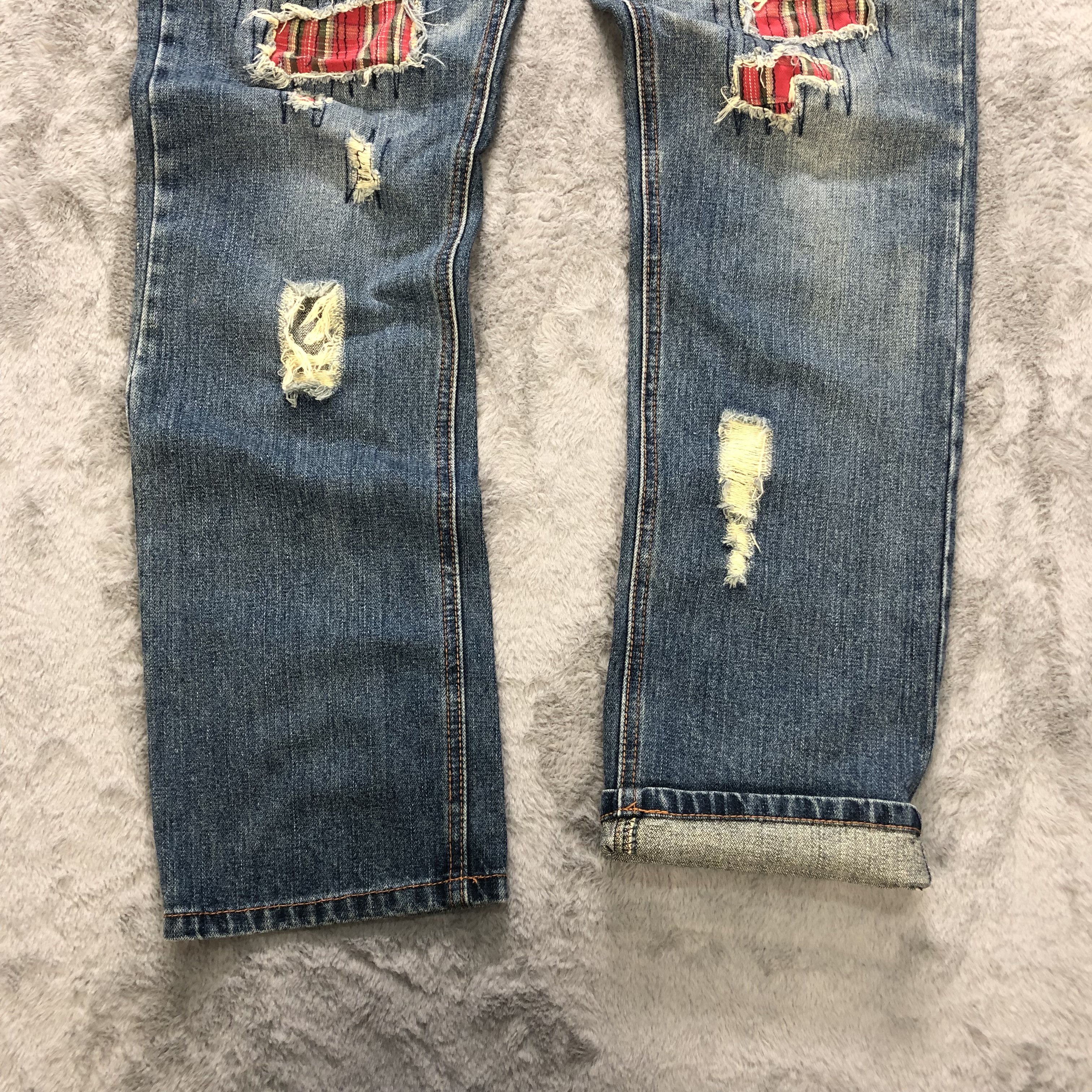 Other TRASHED🔥 SASHIKO BORO DISTRESS DENIM PANTS #6236-220 Size US 34 / EU 50 - 7 Thumbnail