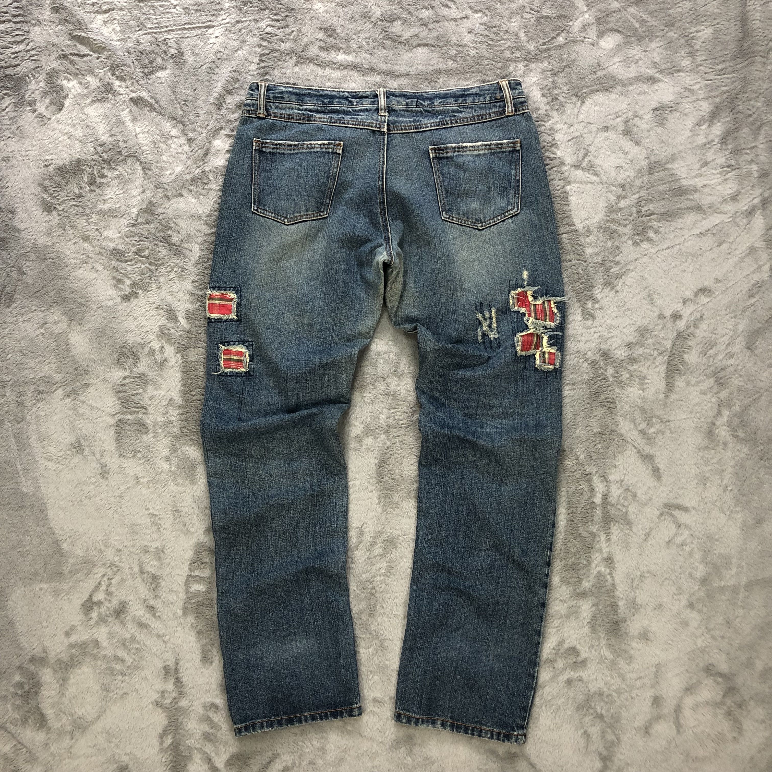 Other TRASHED🔥 SASHIKO BORO DISTRESS DENIM PANTS #6236-220 Size US 34 / EU 50 - 11 Thumbnail