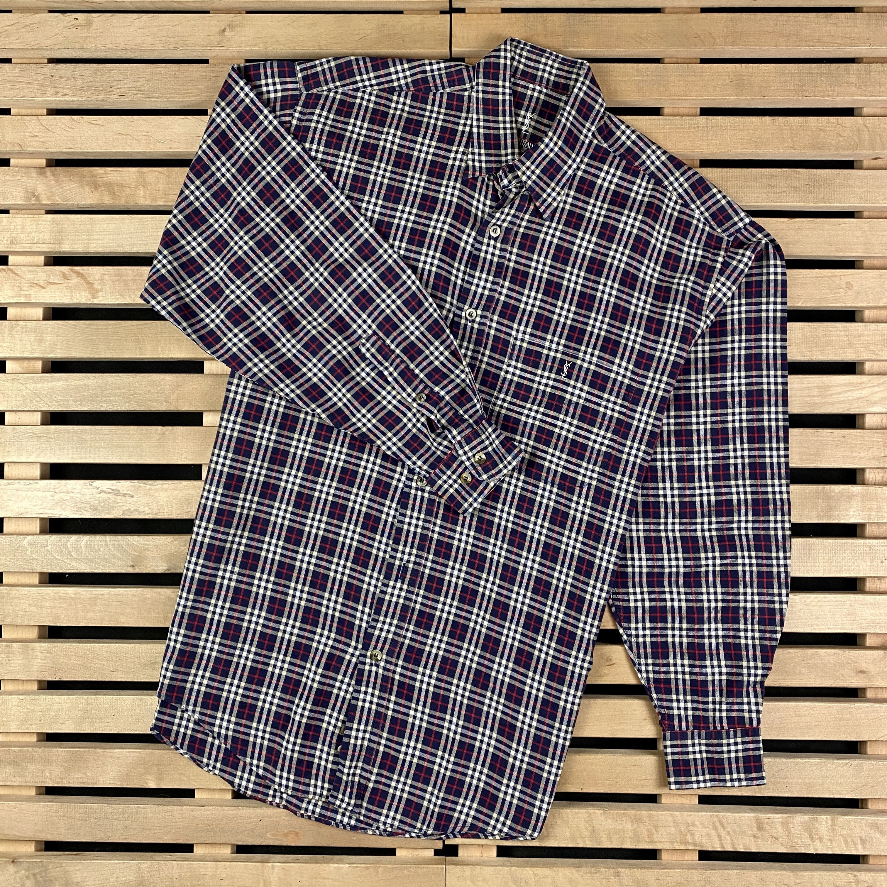 Yves Saint Laurent Mens Shirt Long Sleeve Yves Saint Laurent Vintage Size M Size US M / EU 48-50 / 2 - 1 Thumbnail