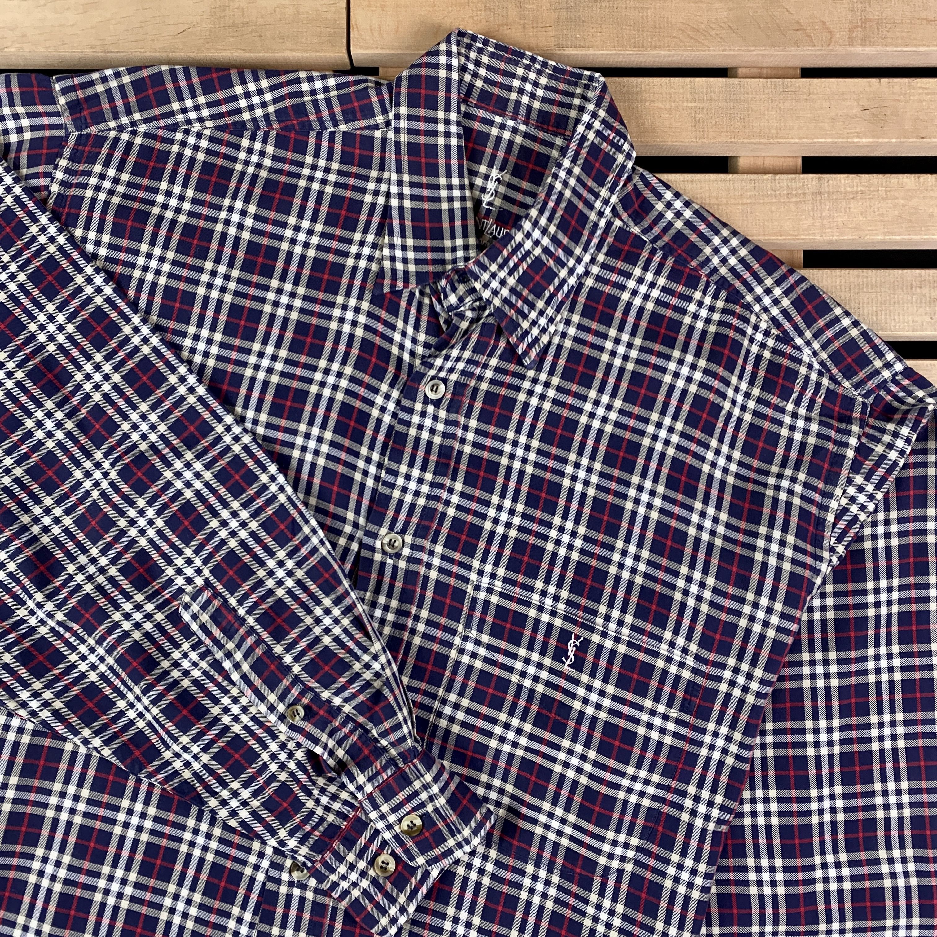 Yves Saint Laurent Mens Shirt Long Sleeve Yves Saint Laurent Vintage Size M Size US M / EU 48-50 / 2 - 2 Thumbnail